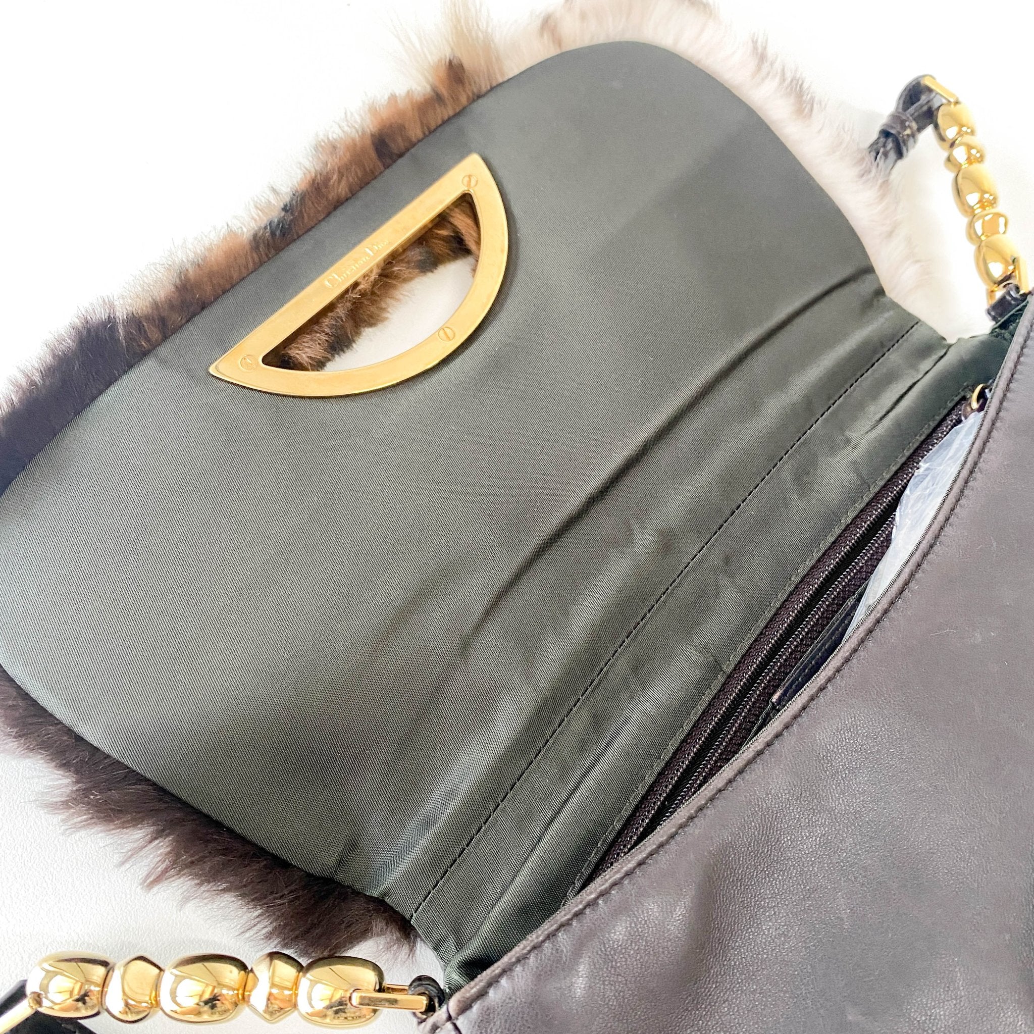 DIOR Rare Malice Pearl 3 Fur Leopard Print Shoulder Bag, in , Sold by HIVE PRELOVED - Shoulder Bags, ,