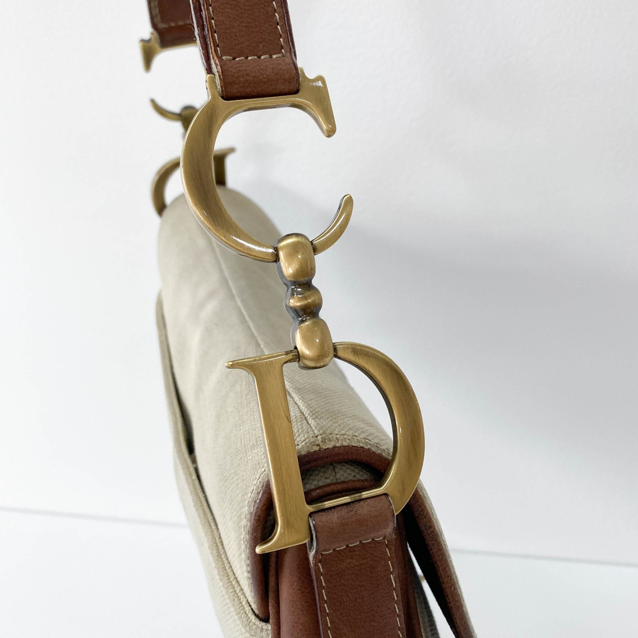 DIOR Saddle Bag Brown Leather and Canvas, in , Sold by HIVE PRELOVED - Shoulder Bags, ,