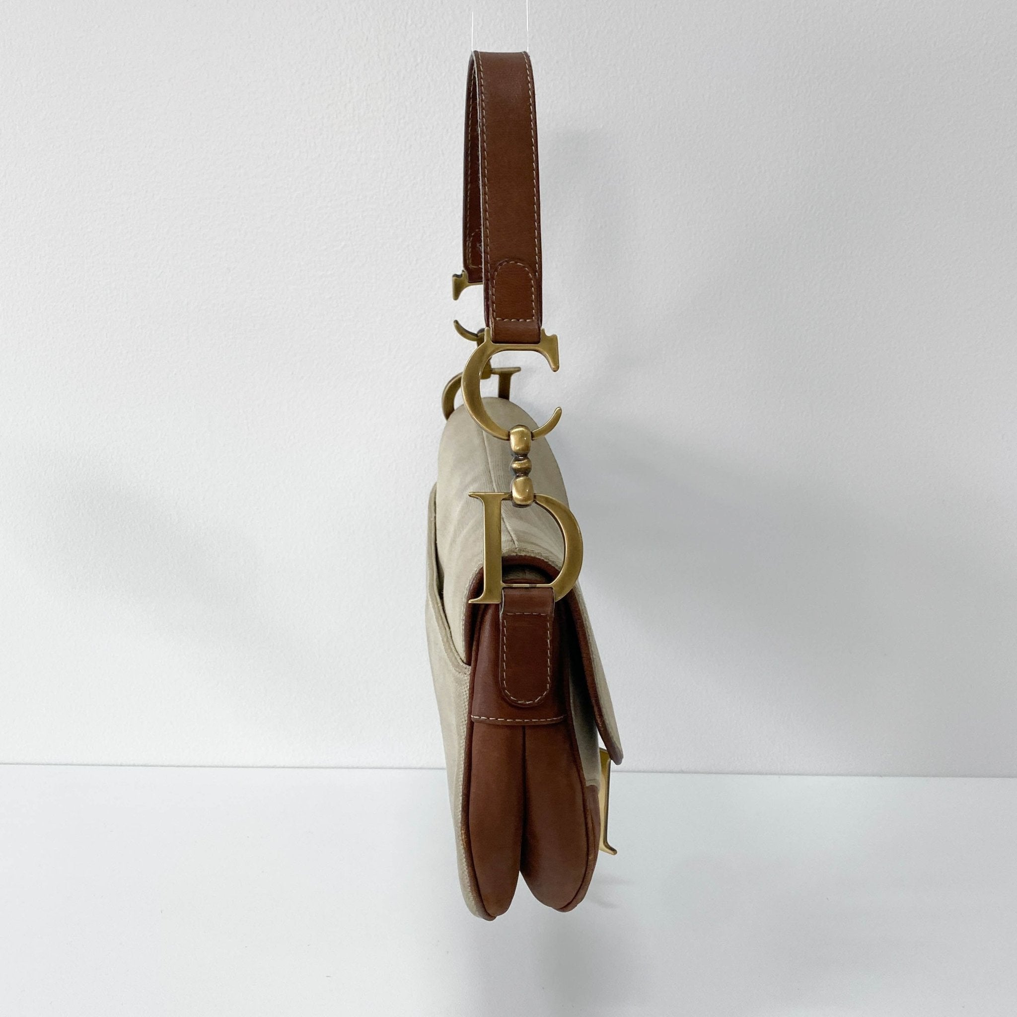 DIOR Saddle Bag Brown Leather and Canvas, in , Sold by HIVE PRELOVED - Shoulder Bags, ,