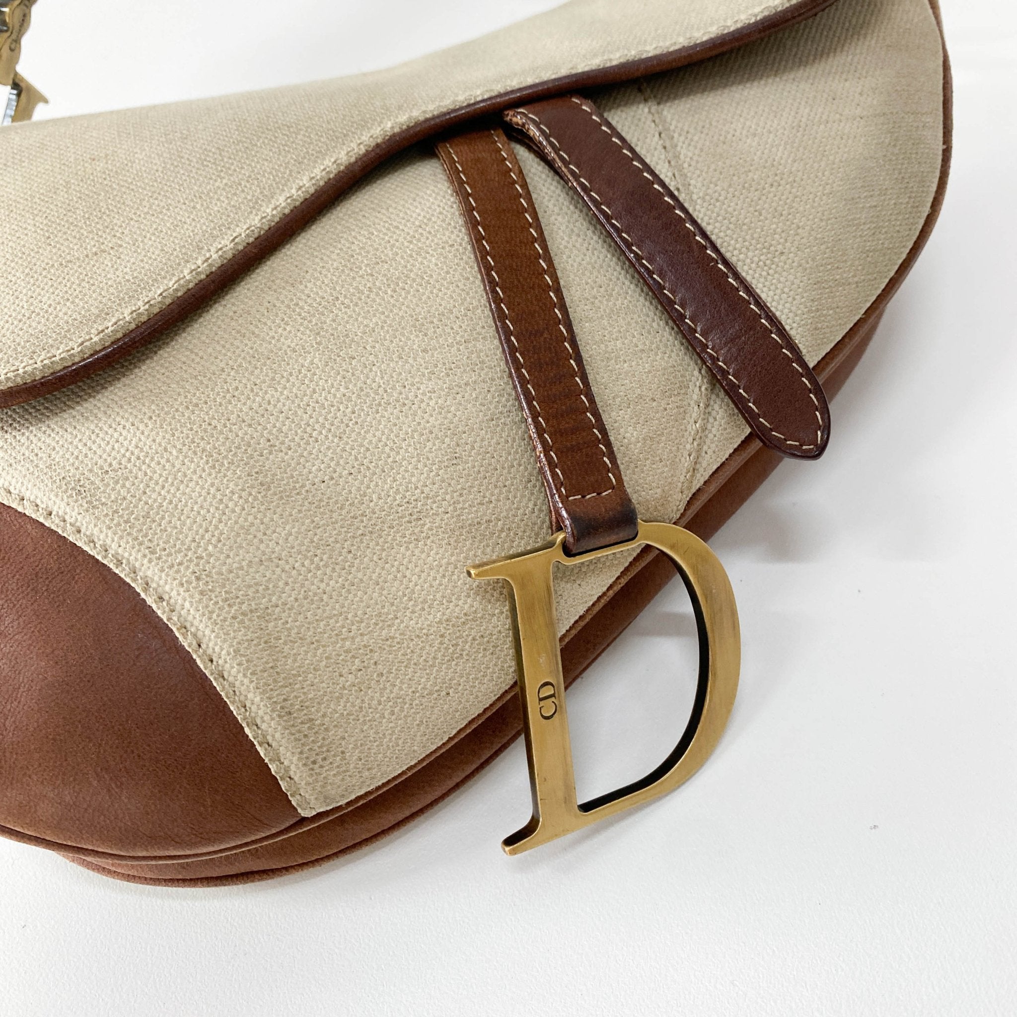 DIOR Saddle Bag Brown Leather and Canvas, in , Sold by HIVE PRELOVED - Shoulder Bags, ,
