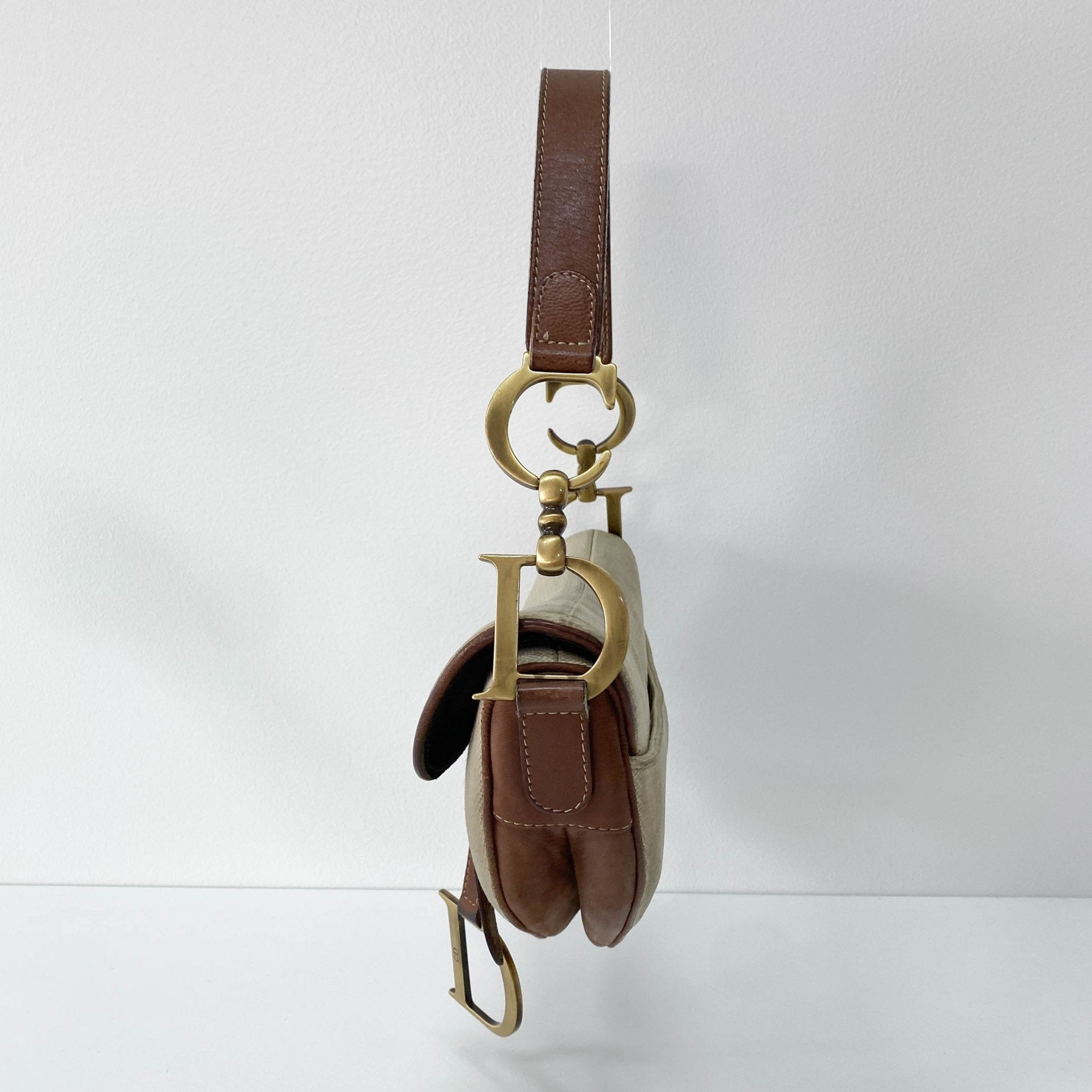 DIOR Saddle Bag Brown Leather and Canvas, in , Sold by HIVE PRELOVED - Shoulder Bags, ,
