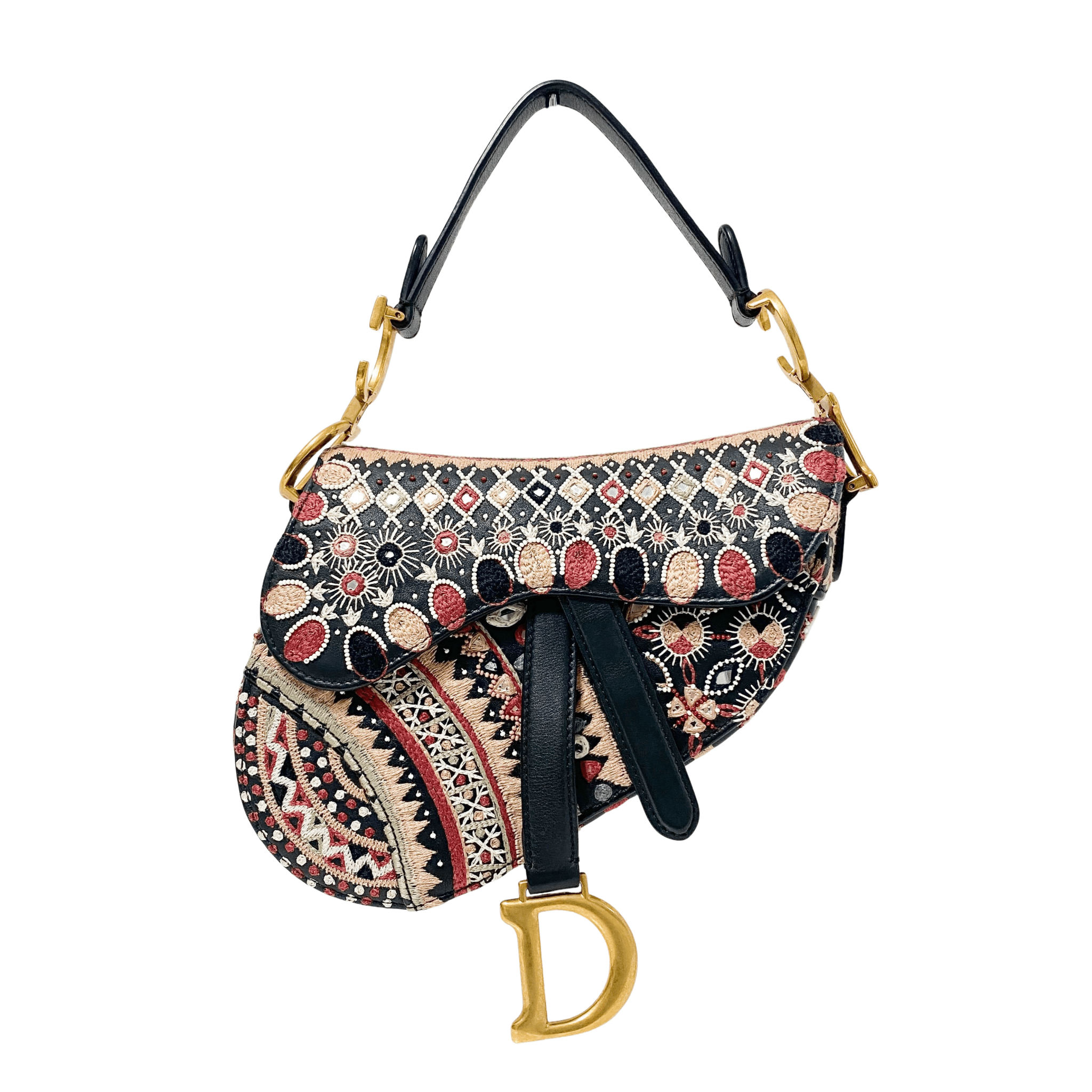 DIOR Saddle Bag Embroidered and Beaded Leather, in , Sold by HIVE PRELOVED - Mini bags, Shoulder Bags,