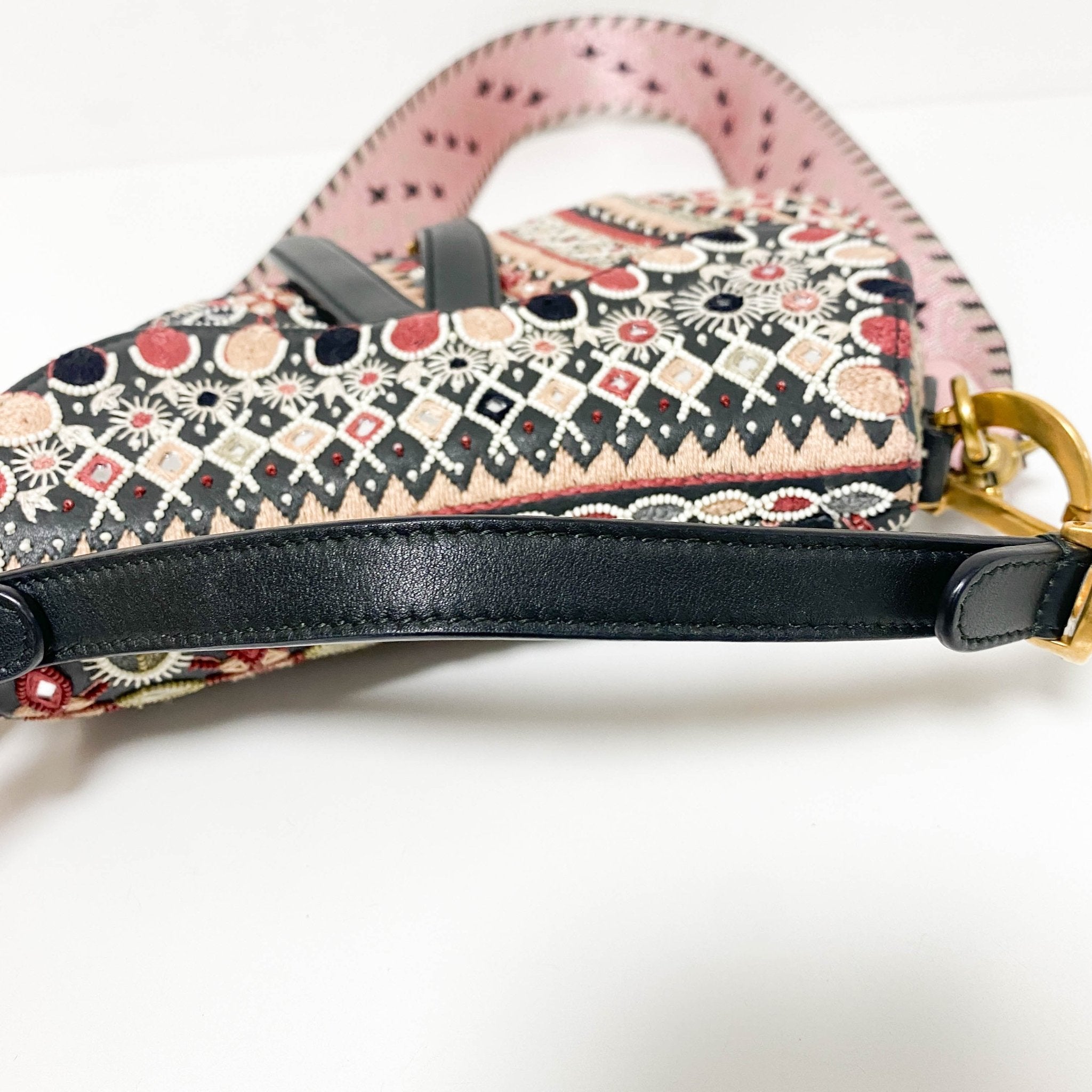 DIOR Saddle Bag Embroidered and Beaded Leather, in , Sold by HIVE PRELOVED - Mini bags, Shoulder Bags,
