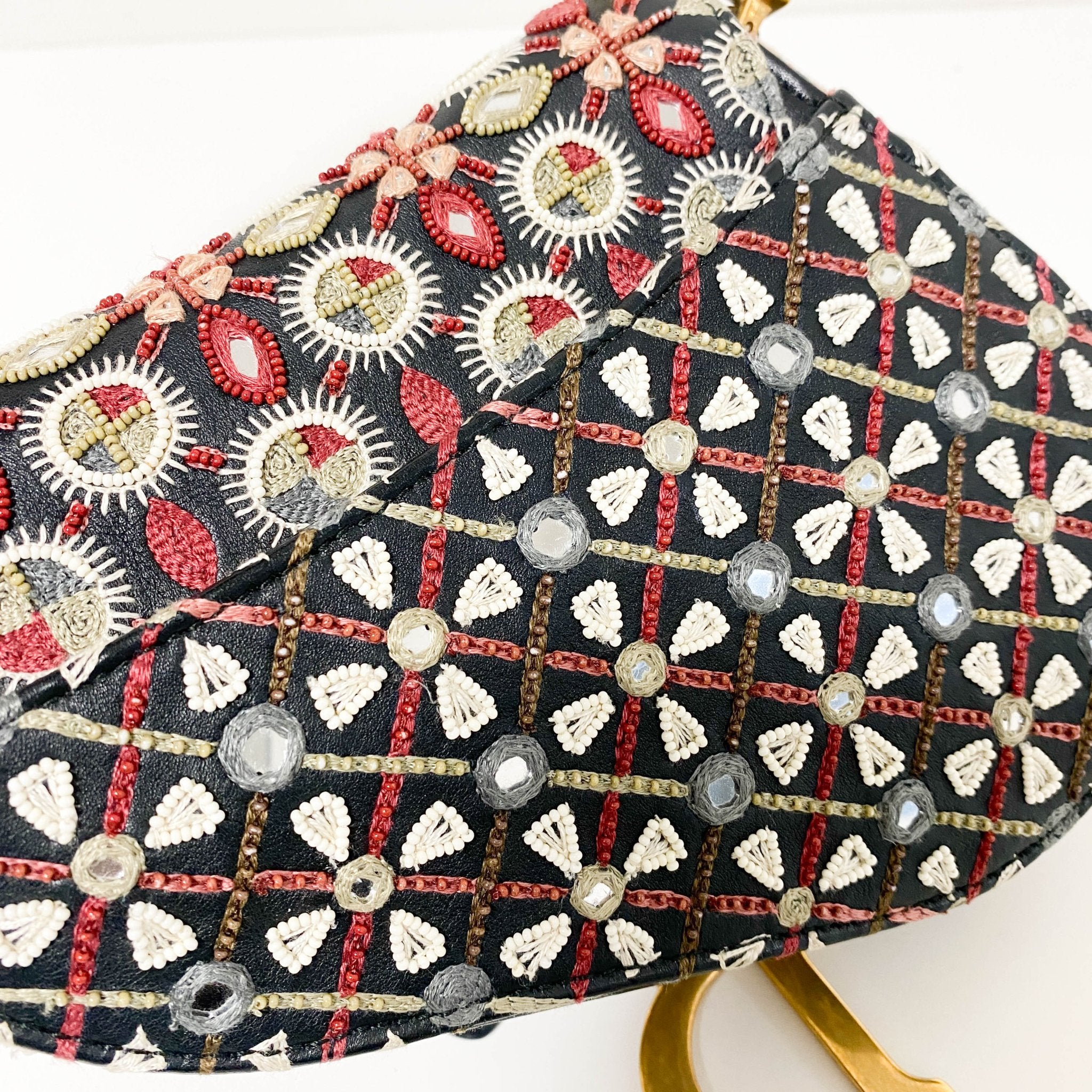 DIOR Saddle Bag Embroidered and Beaded Leather, in , Sold by HIVE PRELOVED - Mini bags, Shoulder Bags,
