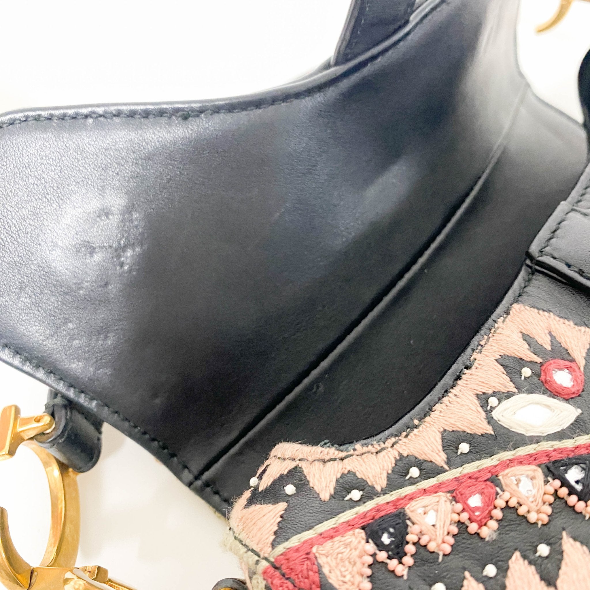 DIOR Saddle Bag Embroidered and Beaded Leather, in , Sold by HIVE PRELOVED - Mini bags, Shoulder Bags,