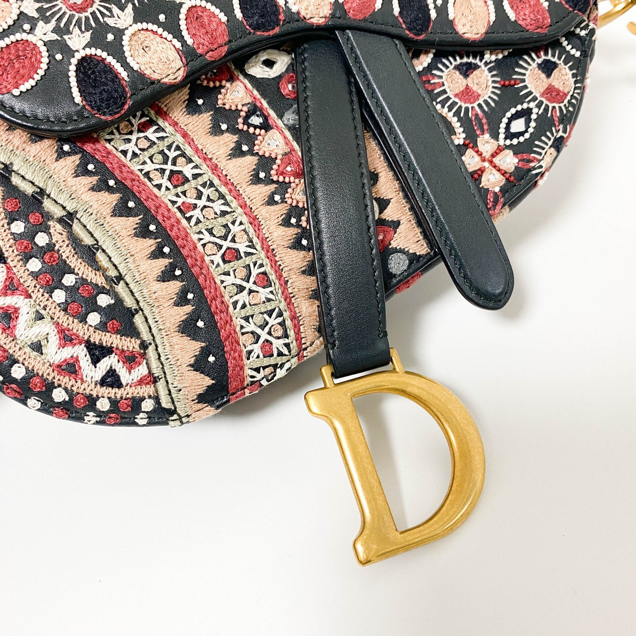 DIOR Saddle Bag Embroidered and Beaded Leather, in , Sold by HIVE PRELOVED - Mini bags, Shoulder Bags,
