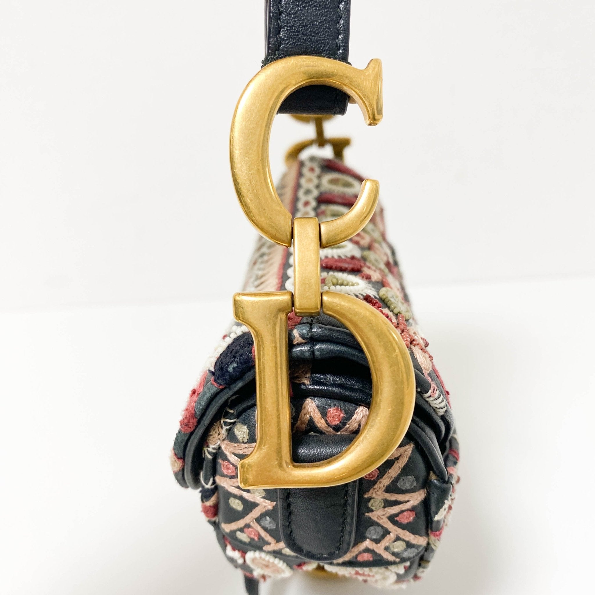 DIOR Saddle Bag Embroidered and Beaded Leather, in , Sold by HIVE PRELOVED - Mini bags, Shoulder Bags,