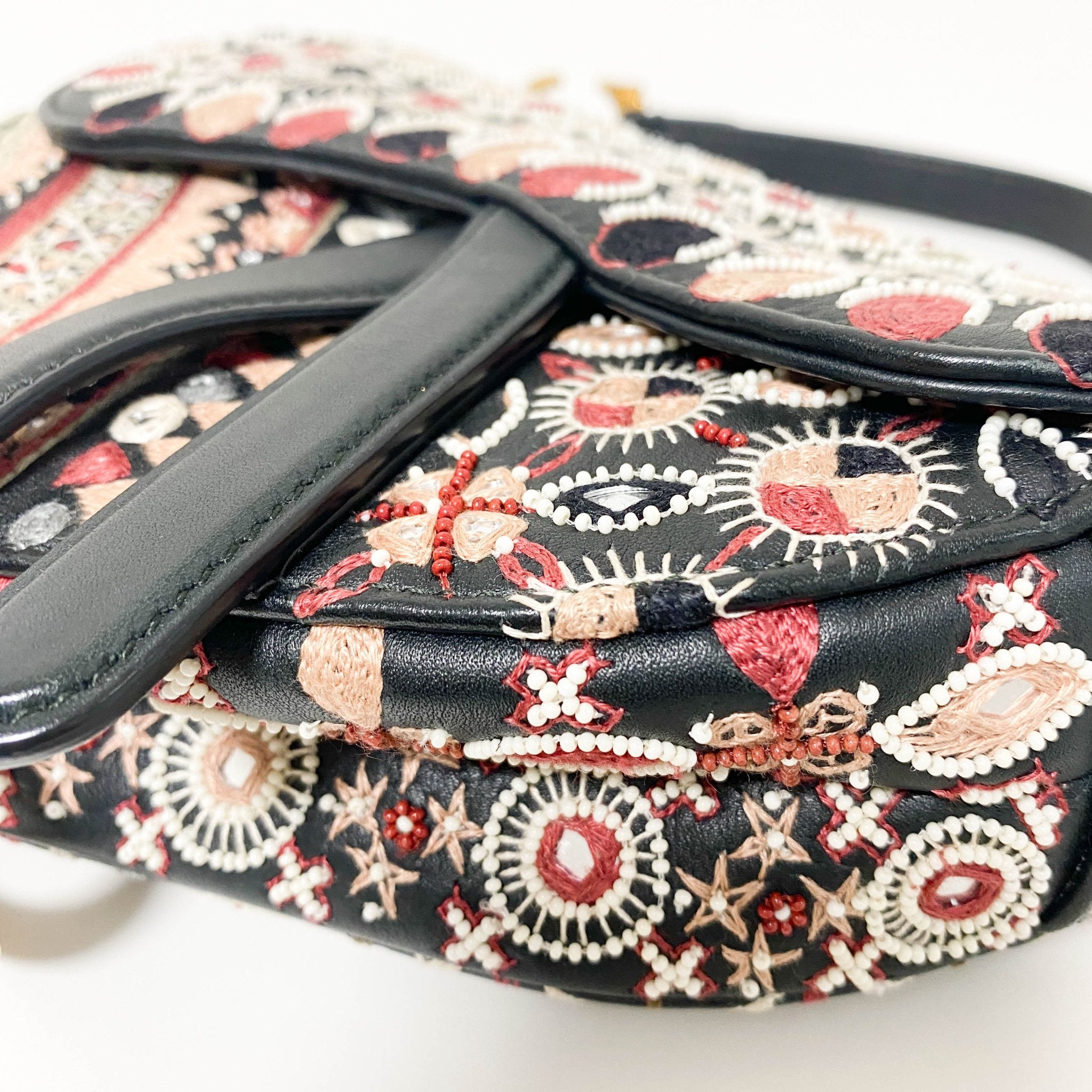 DIOR Saddle Bag Embroidered and Beaded Leather, in , Sold by HIVE PRELOVED - Mini bags, Shoulder Bags,