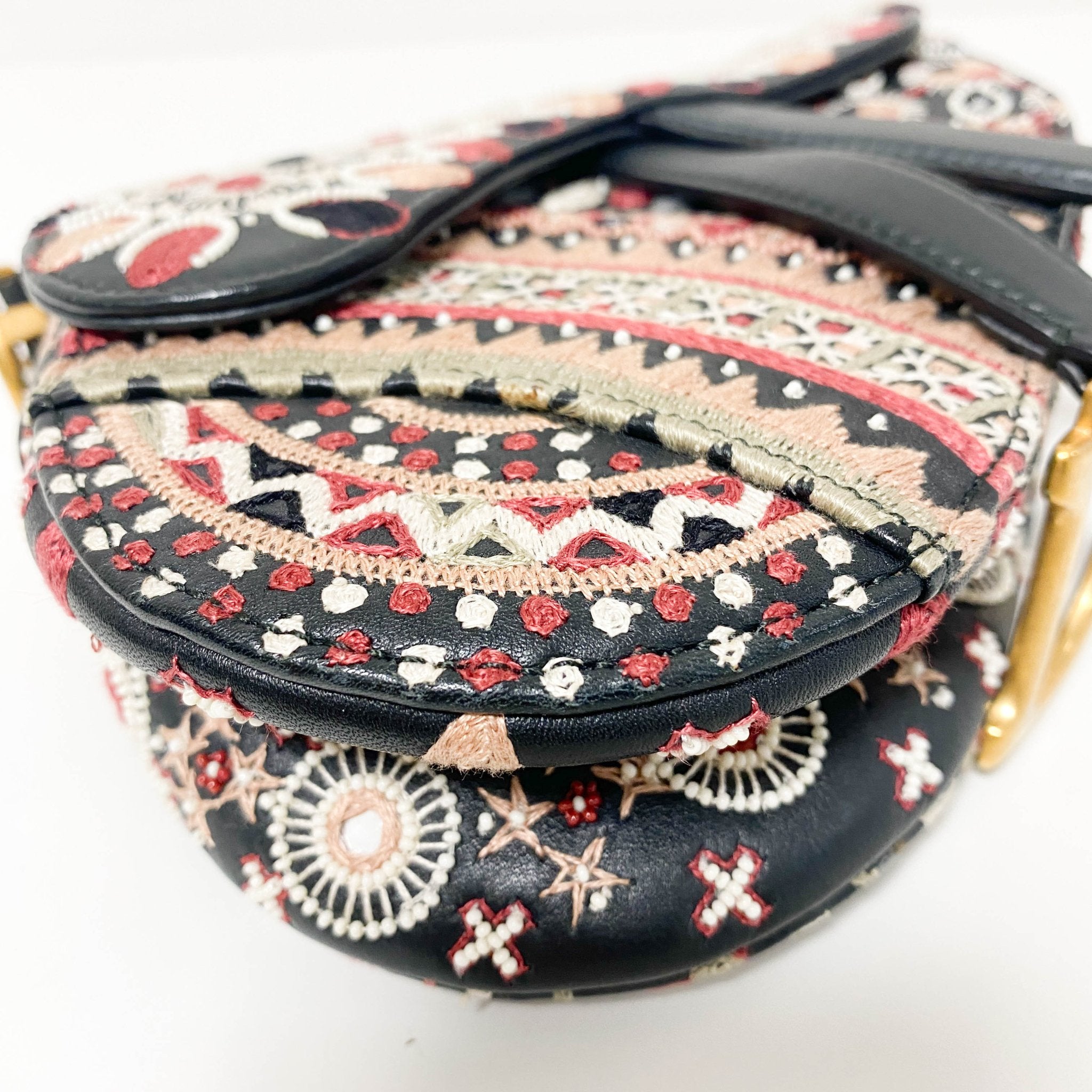 DIOR Saddle Bag Embroidered and Beaded Leather, in , Sold by HIVE PRELOVED - Mini bags, Shoulder Bags,