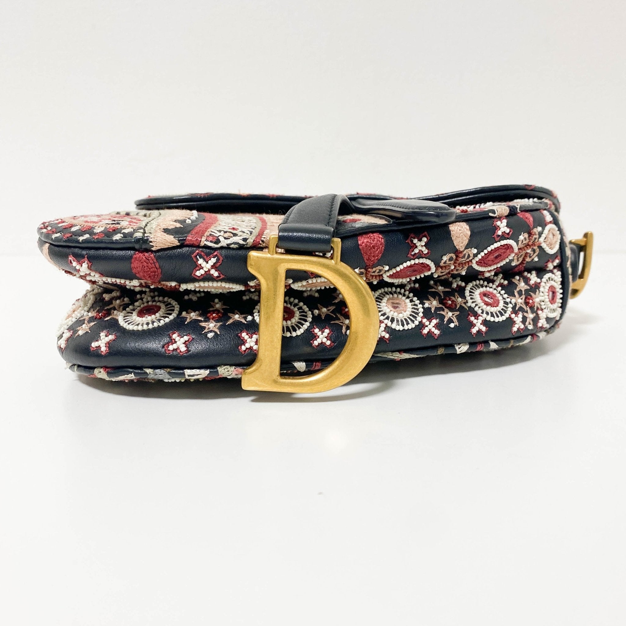 DIOR Saddle Bag Embroidered and Beaded Leather, in , Sold by HIVE PRELOVED - Mini bags, Shoulder Bags,