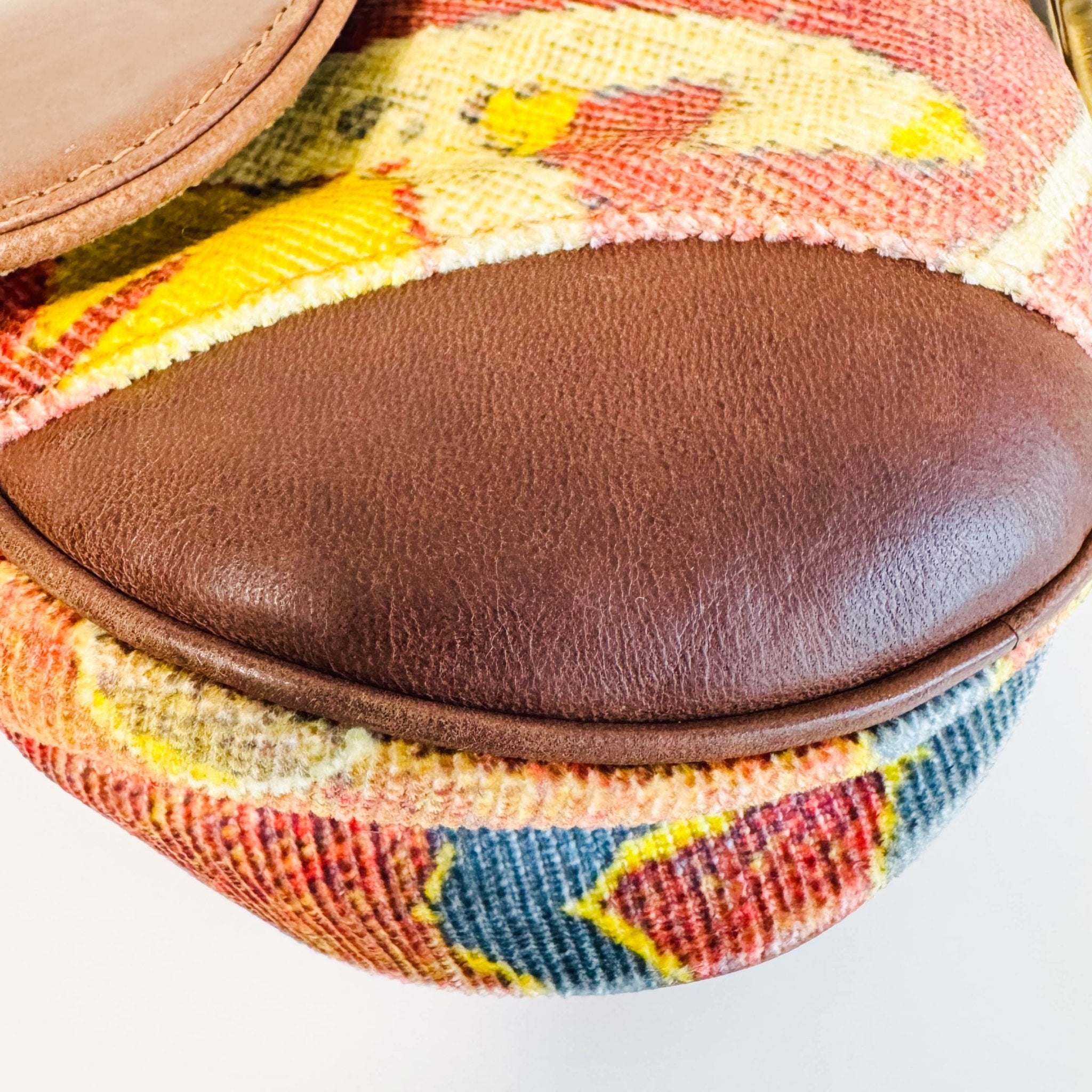 DIOR Saddle Brown Leather Printed Velvet Shoulder Bag, in , Sold by HIVE PRELOVED - Shoulder Bags, ,