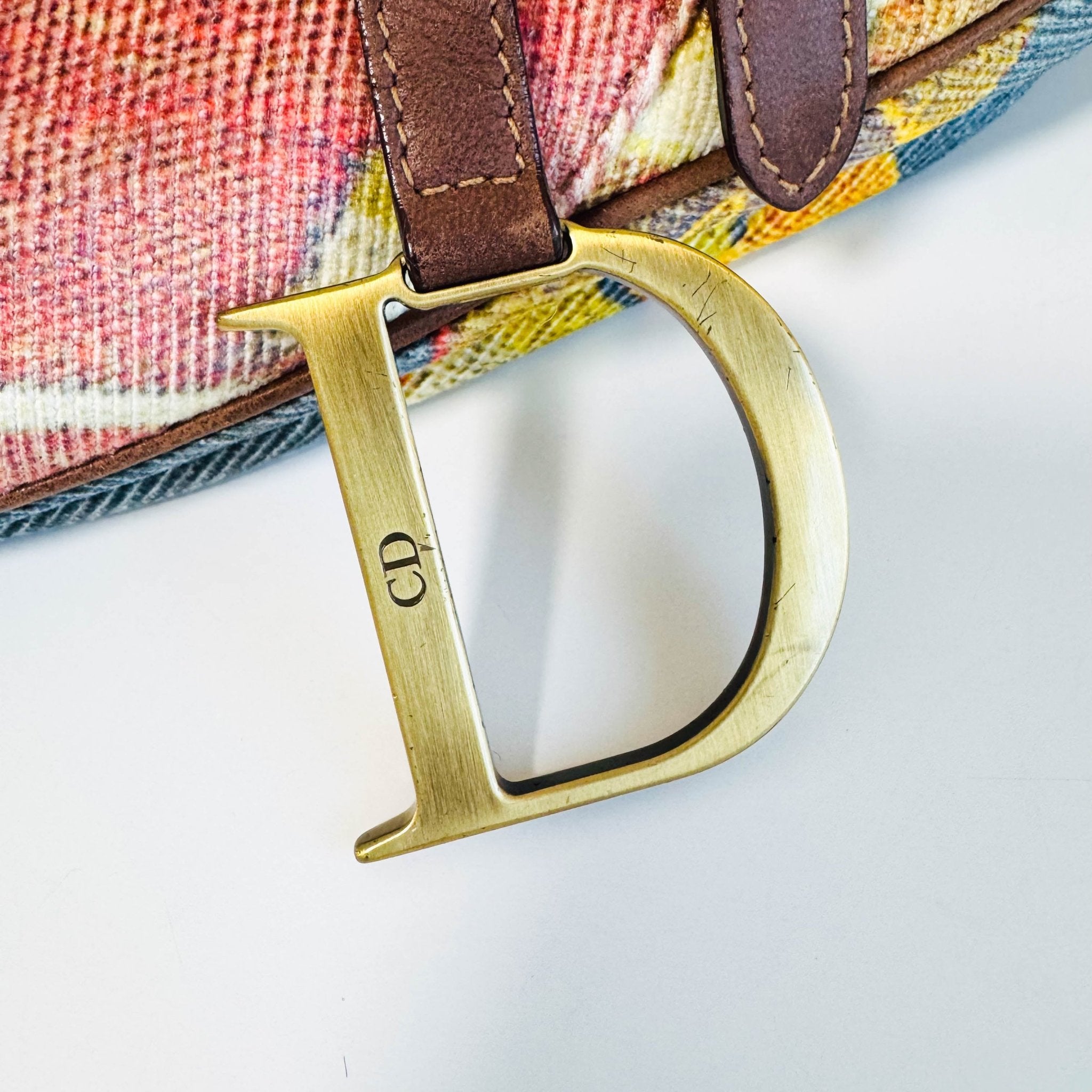 DIOR Saddle Brown Leather Printed Velvet Shoulder Bag, in , Sold by HIVE PRELOVED - Shoulder Bags, ,