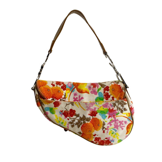 DIOR Saddle Floral Printed Canvas Shoulder Bag, in , Sold by HIVE PRELOVED - Shoulder Bags, ,