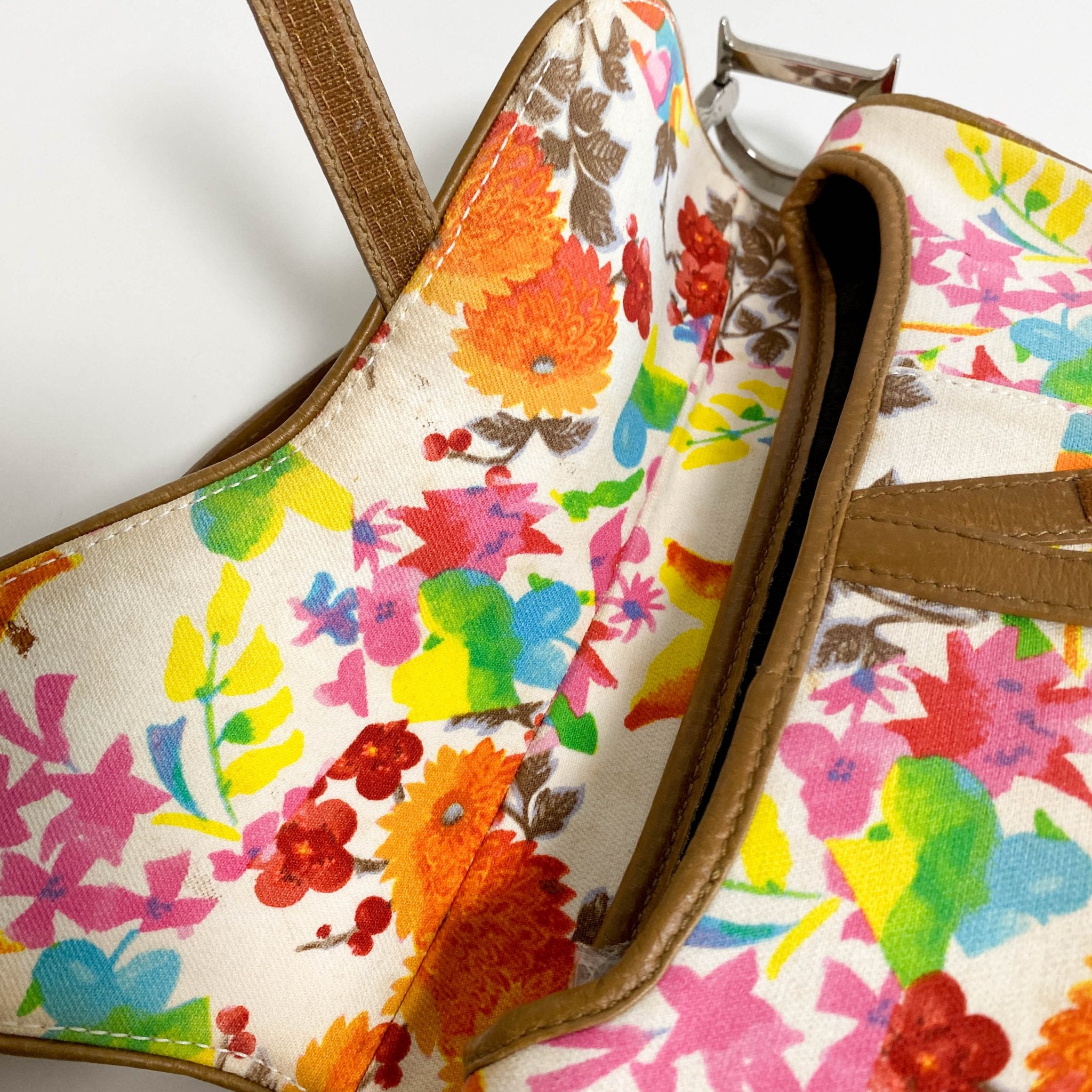 DIOR Saddle Floral Printed Canvas Shoulder Bag, in , Sold by HIVE PRELOVED - Shoulder Bags, ,