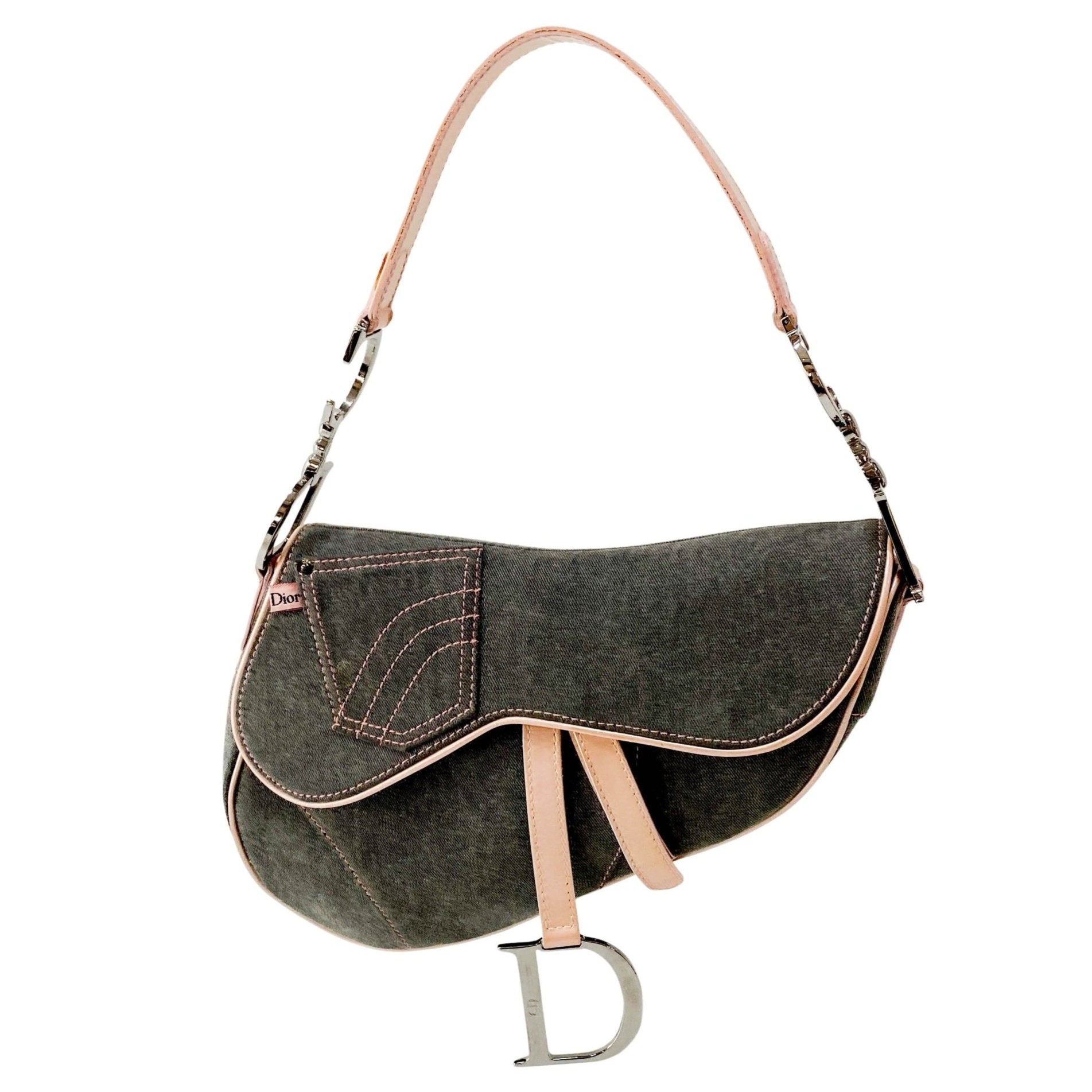 DIOR Saddle Grey Denim Shoulder Bag, in , Sold by HIVE PRELOVED - Shoulder Bags, ,