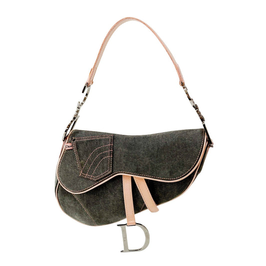 DIOR Saddle Grey Denim Shoulder Bag, in , Sold by HIVE PRELOVED - Shoulder Bags, ,