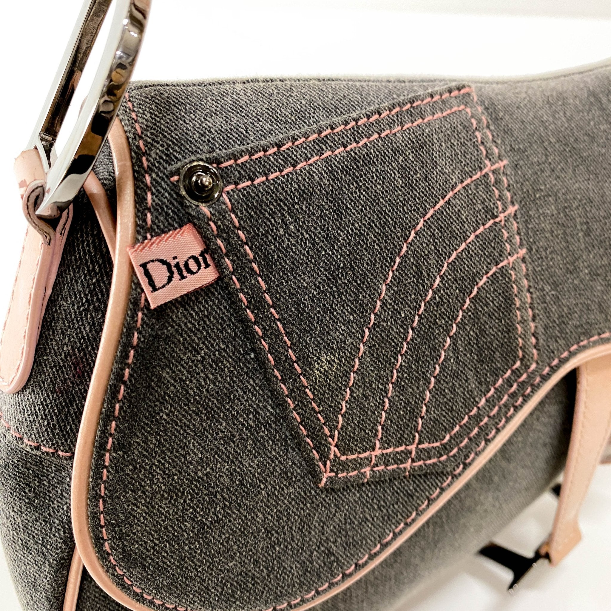 DIOR Saddle Grey Denim Shoulder Bag, in , Sold by HIVE PRELOVED - Shoulder Bags, ,