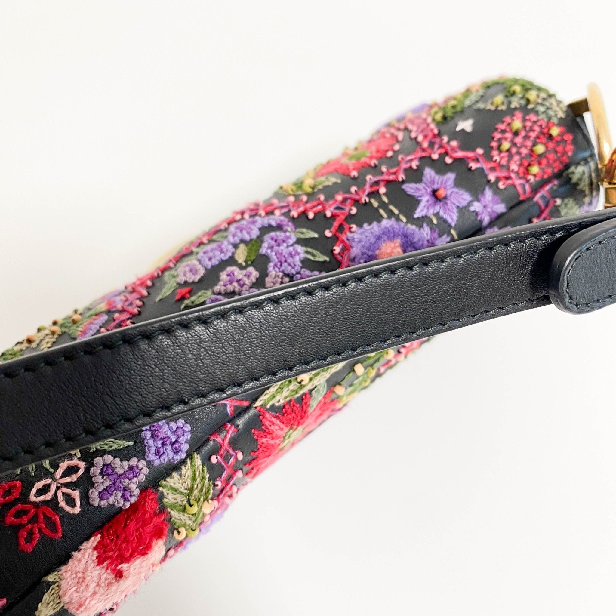 DIOR Saddle Leather Embroidered Beaded Multicolor Shoulder Bag, in , Sold by HIVE PRELOVED - Handle Bags, ,