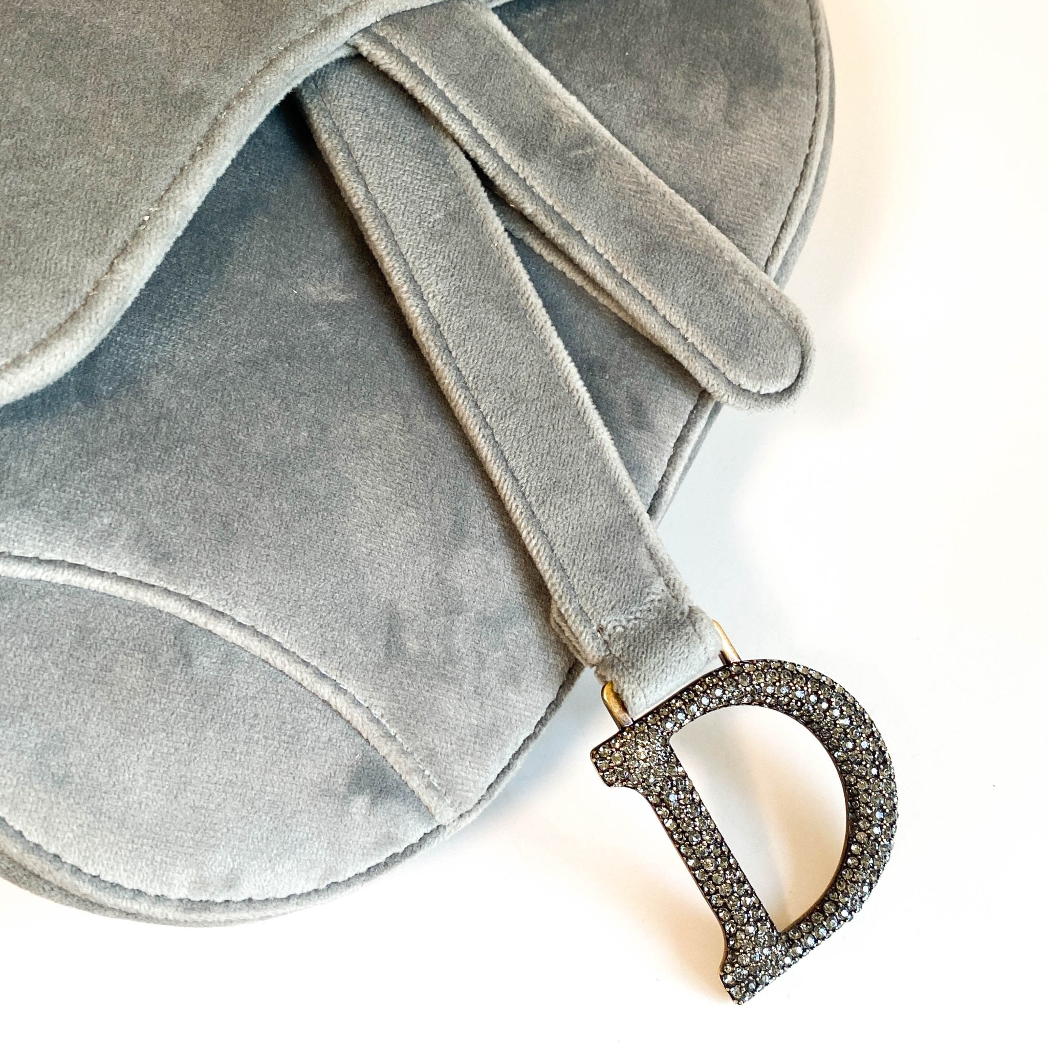 DIOR Saddle Mini Grey Suede Handle Bag, in , Sold by HIVE PRELOVED - Handle Bags, ,