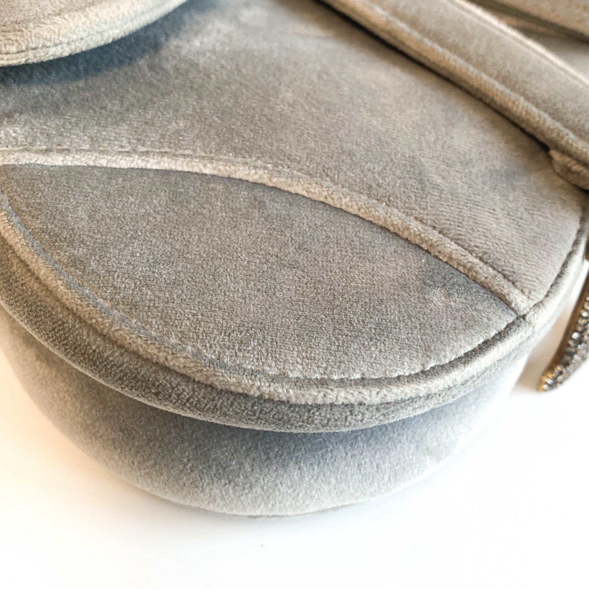DIOR Saddle Mini Grey Suede Handle Bag, in , Sold by HIVE PRELOVED - Handle Bags, ,