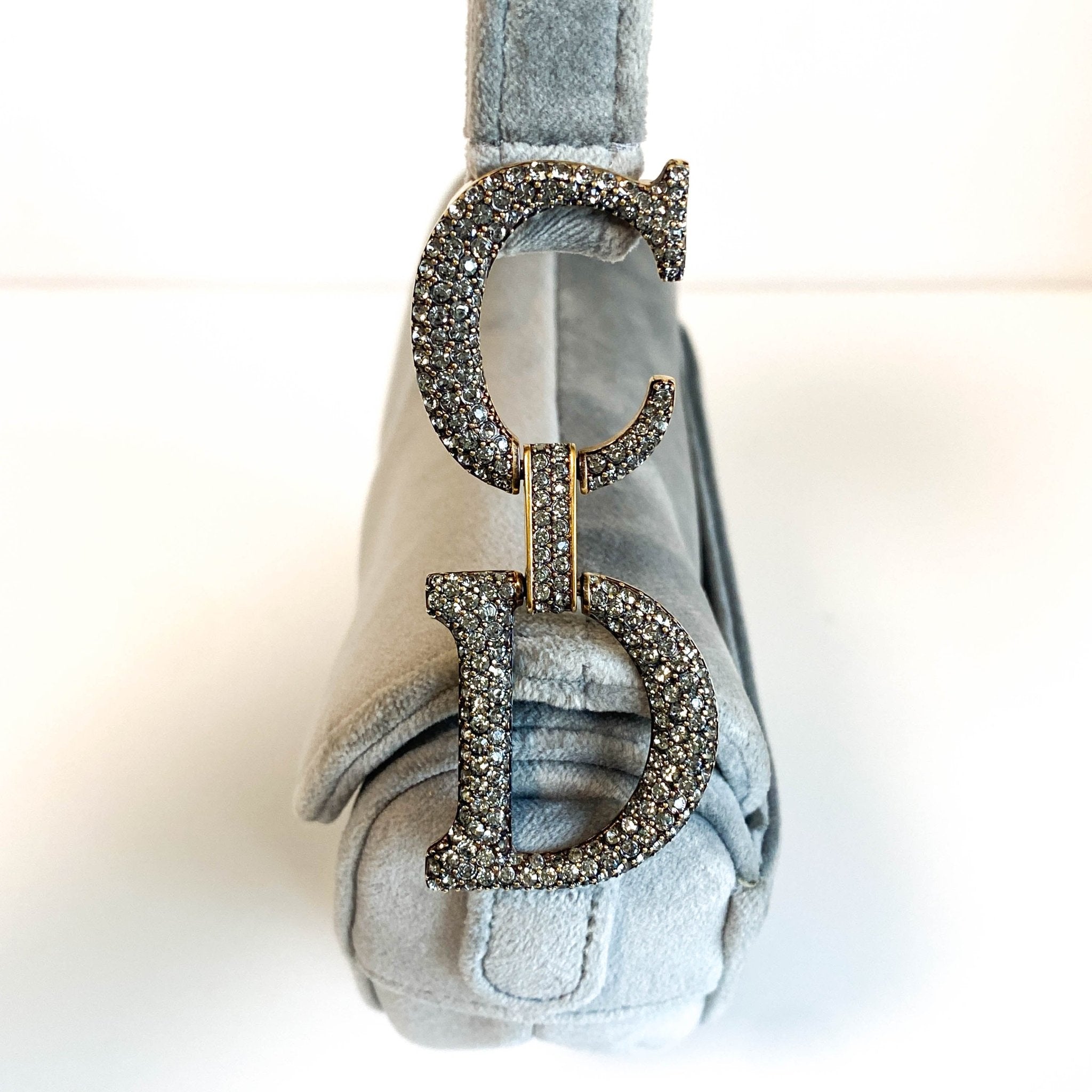 DIOR Saddle Mini Grey Suede Handle Bag, in , Sold by HIVE PRELOVED - Handle Bags, ,