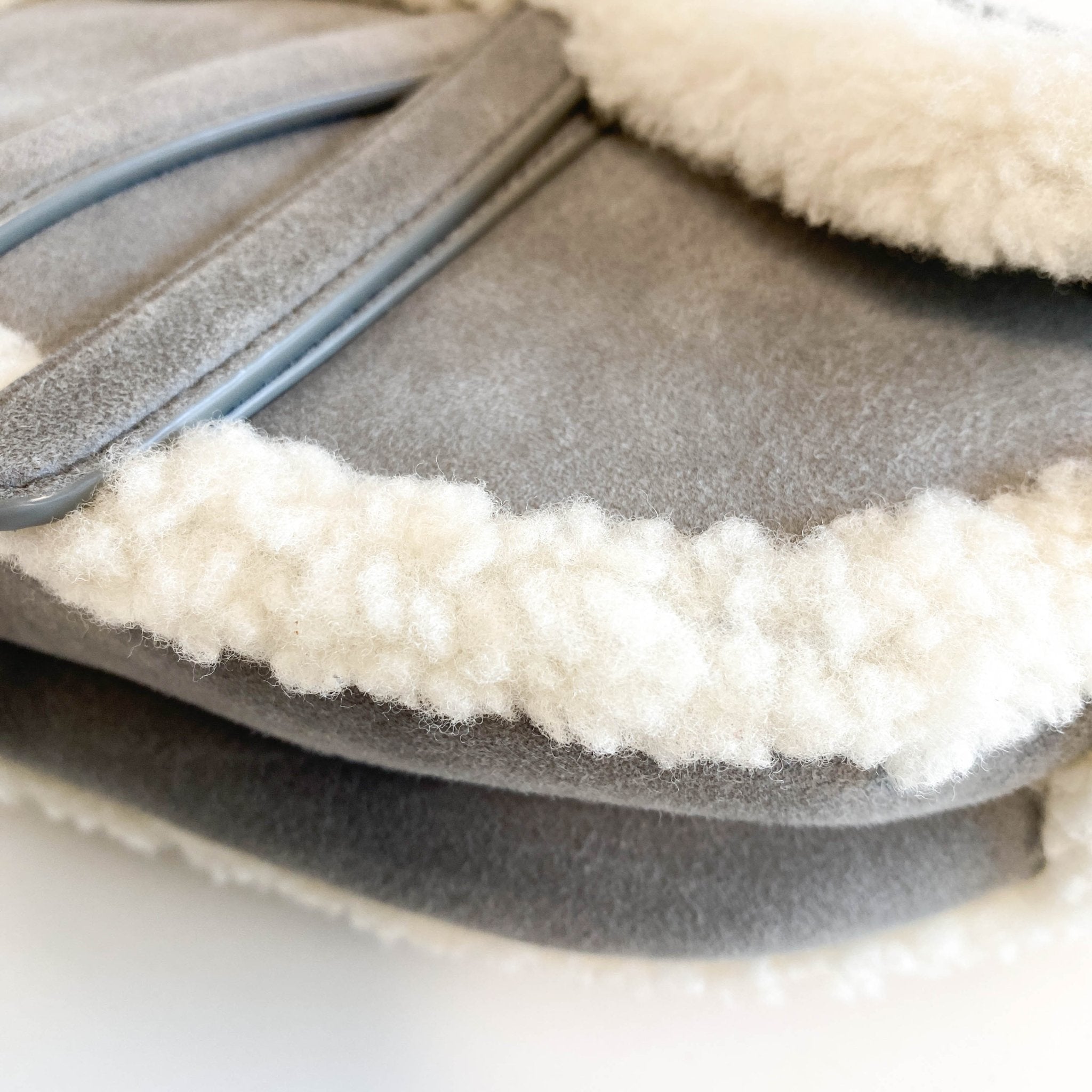 DIOR Saddle Shoulder Bag Shearling Grey White, in , Sold by HIVE PRELOVED - Shoulder Bags, ,