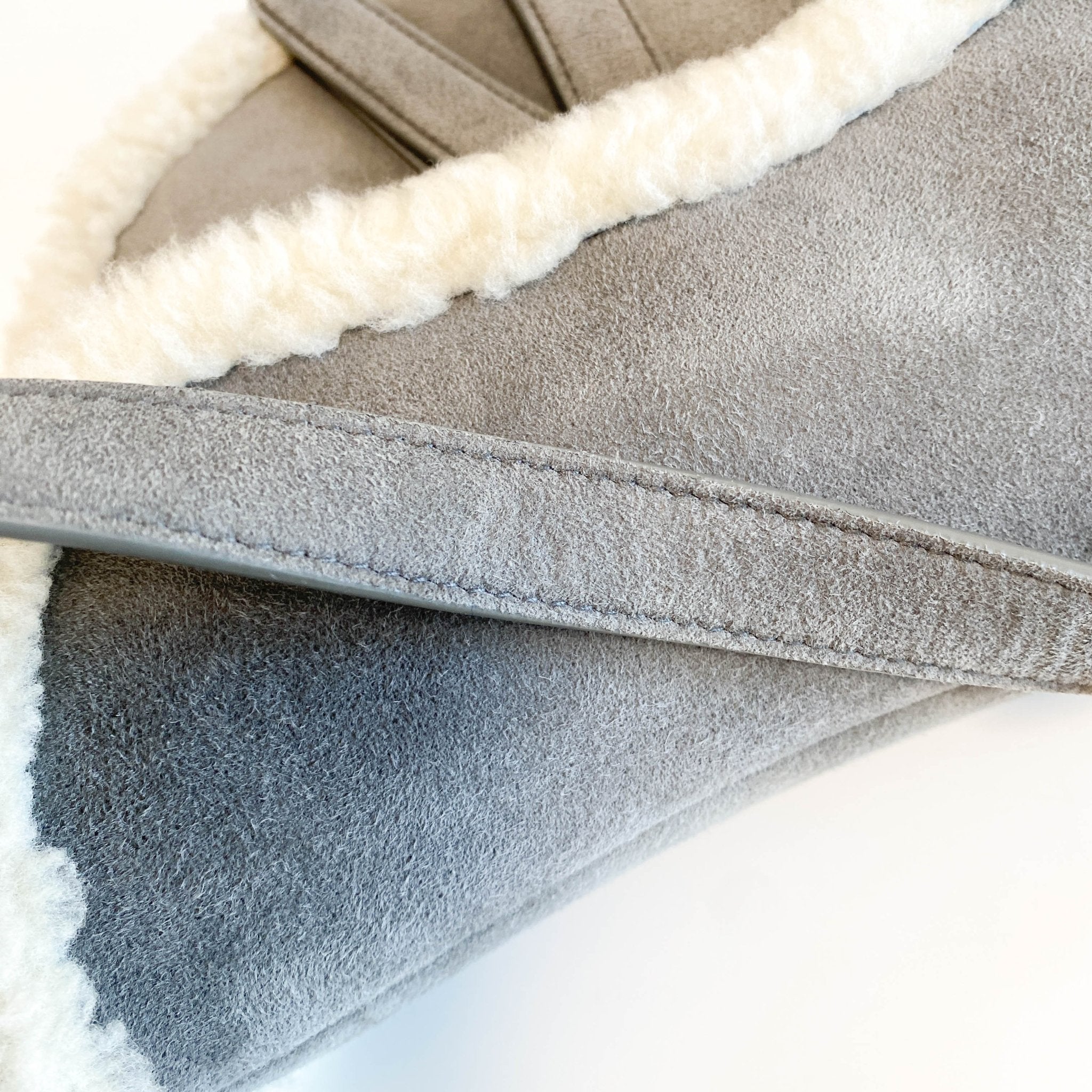 DIOR Saddle Shoulder Bag Shearling Grey White, in , Sold by HIVE PRELOVED - Shoulder Bags, ,