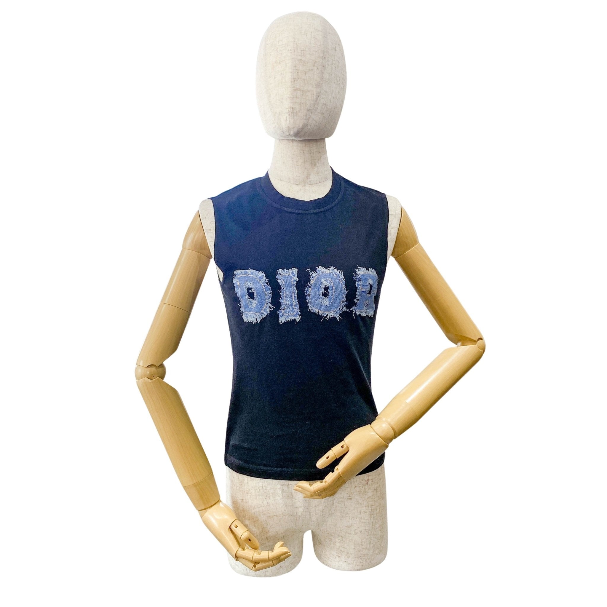 DIOR Tank Top Black Cotton Denim Dior Pattern, in , Sold by HIVE PRELOVED - Tops, ,