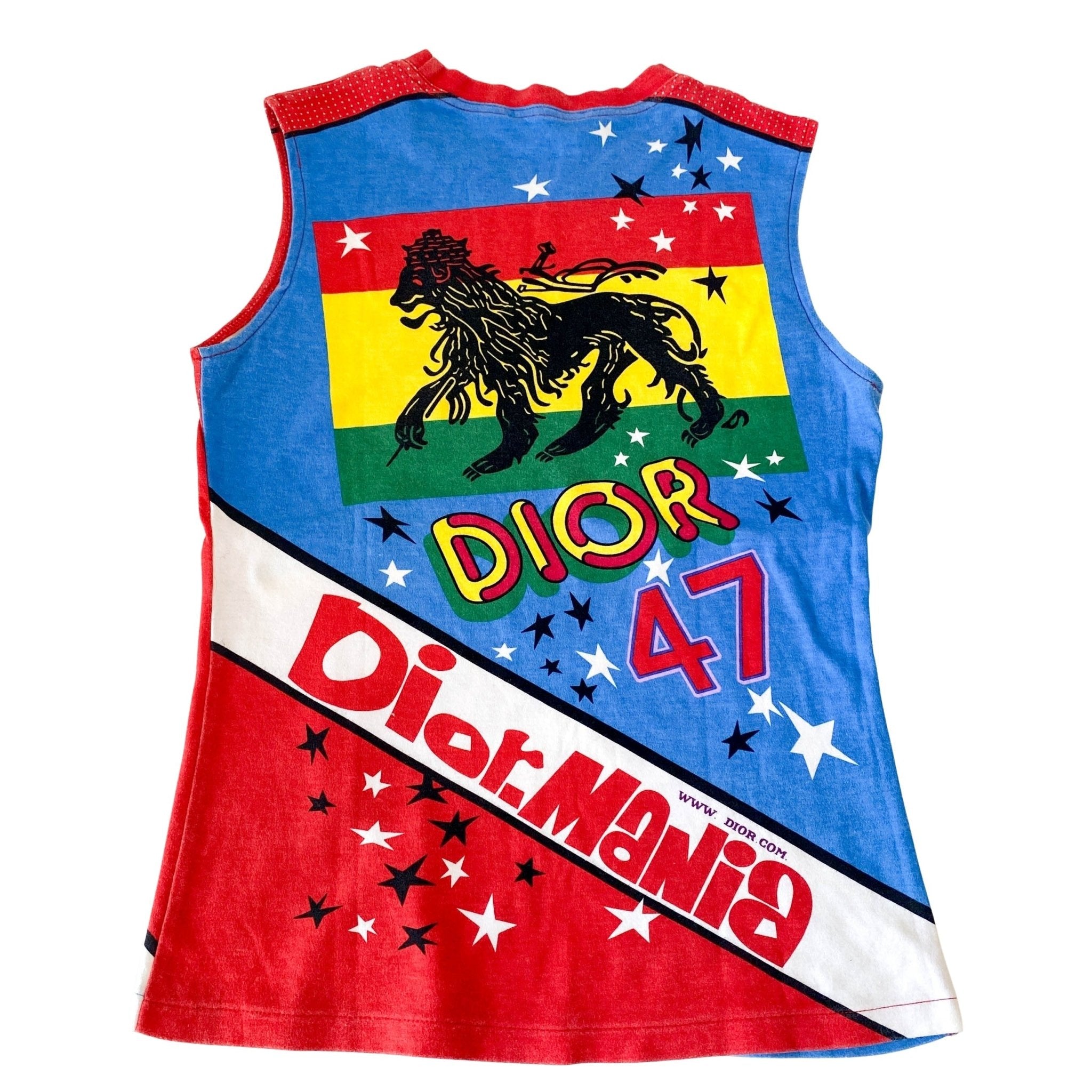 ☆ レア☆Dior タンクトップ クリスチャンディオール　ガリアーノ　ボブマリー Tank Top White Ribbed Cotton Jersey | DIOR