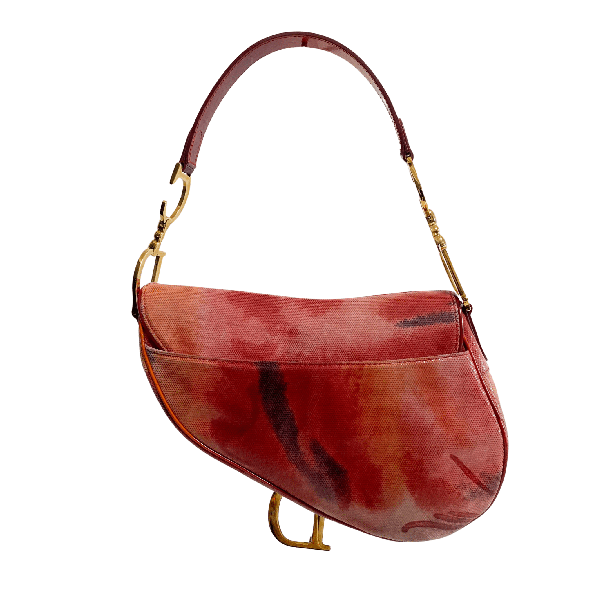 DIOR Tie Dye Saddle Red / Orange Shoulder Bag, in , Sold by HIVE PRELOVED - Shoulder Bags, ,