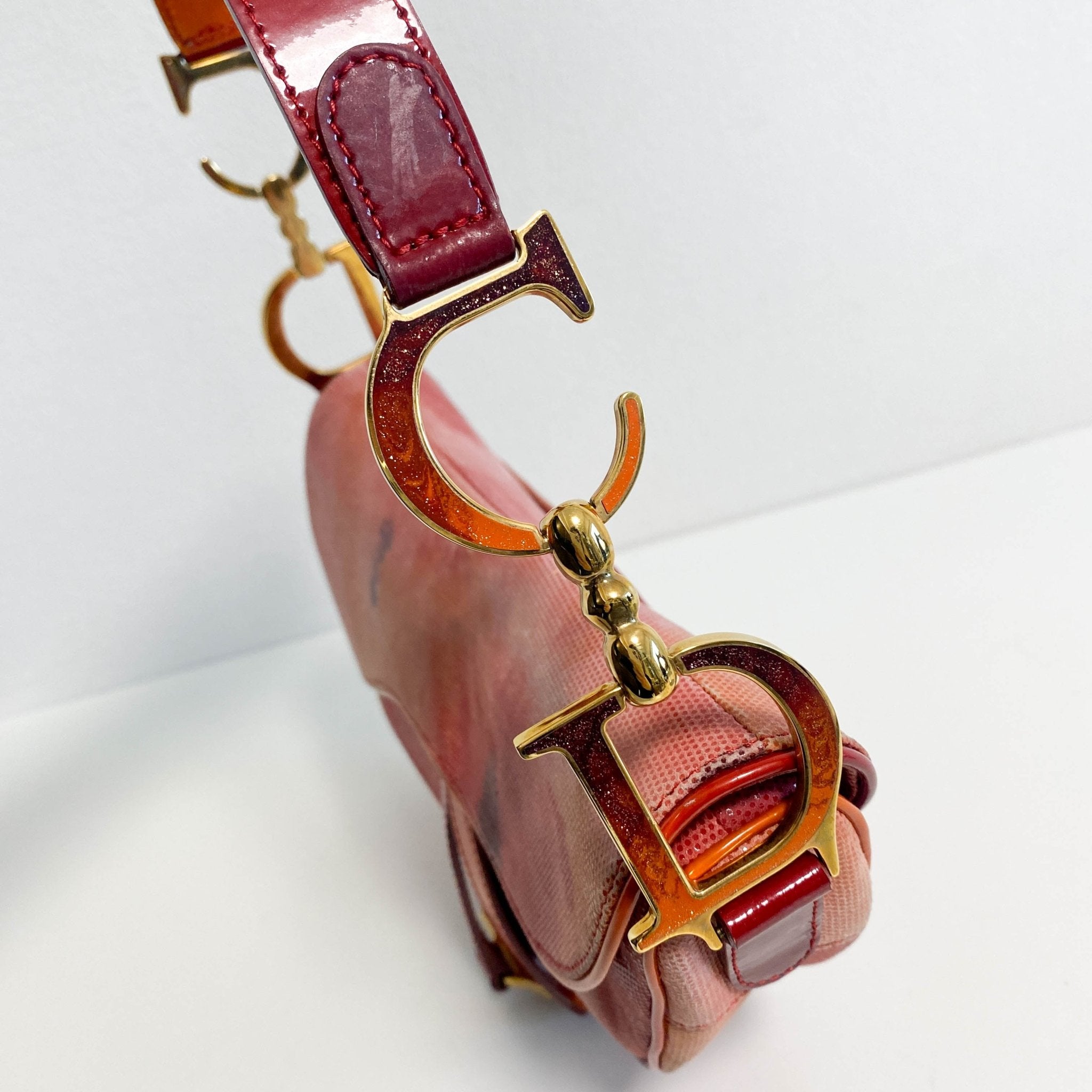 DIOR Tie Dye Saddle Red / Orange Shoulder Bag, in , Sold by HIVE PRELOVED - Shoulder Bags, ,