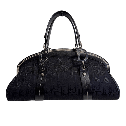DIOR Trotter Black Embroidered Floral Shoulder Bag, in , Sold by HIVE PRELOVED - Shoulder Bags, ,