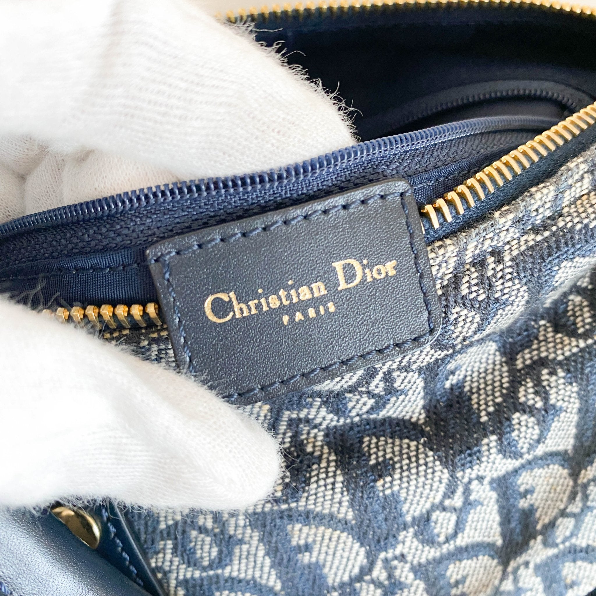 DIOR Trotter Bowling Bag 25 Navy Canvas, in , Sold by HIVE PRELOVED - Handle Bags, ,