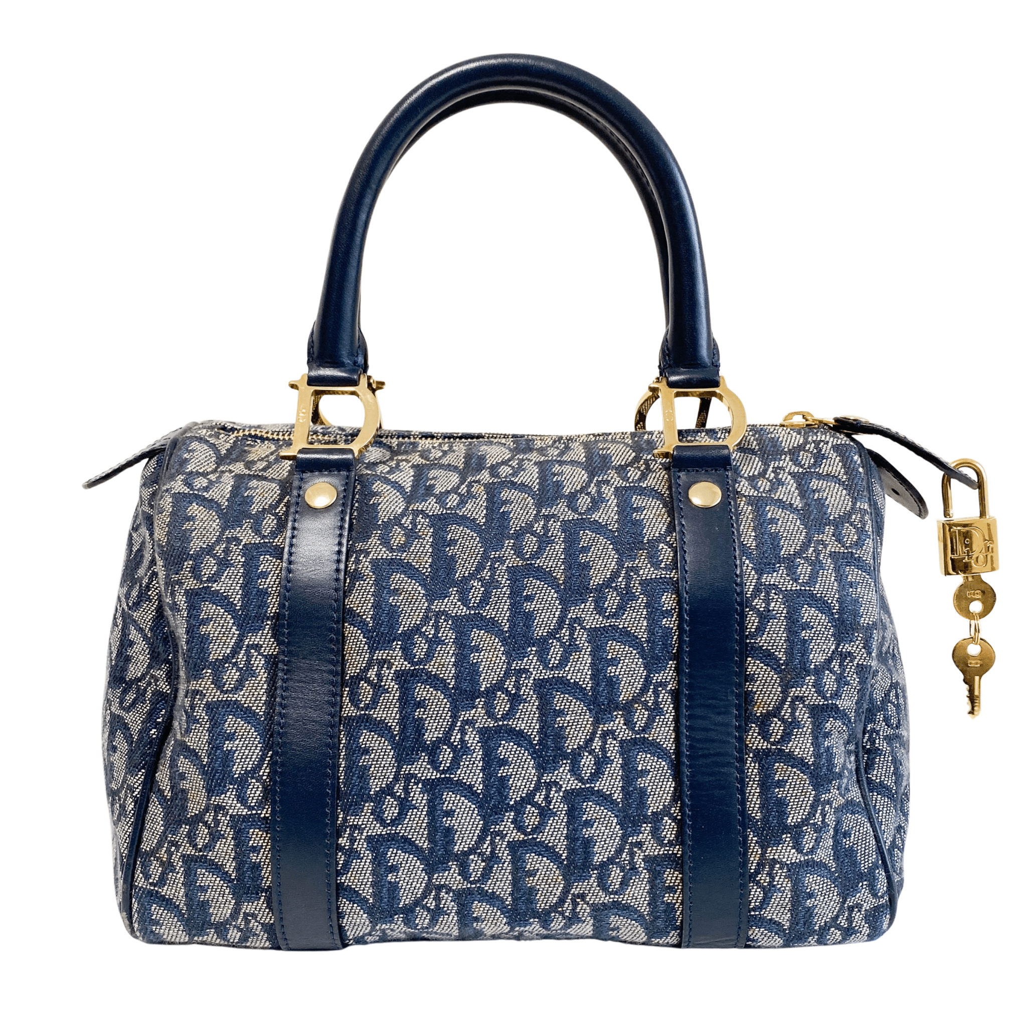 DIOR Trotter Bowling Bag 25 Navy Canvas, in , Sold by HIVE PRELOVED - Handle Bags, ,