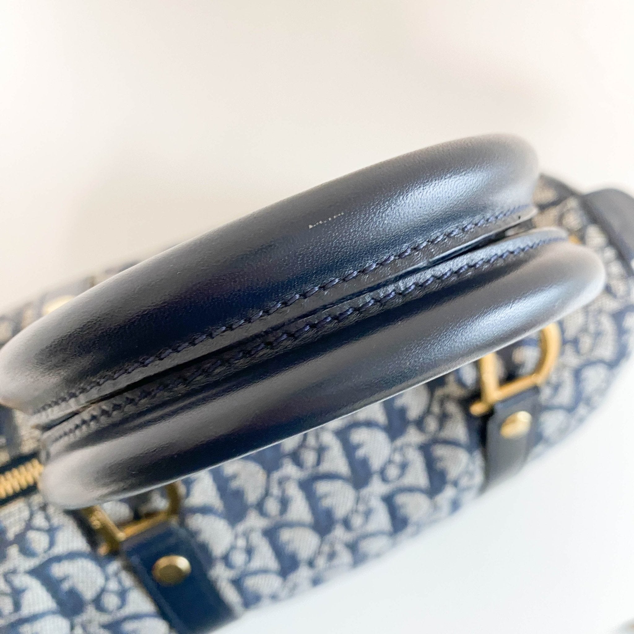 DIOR Trotter Bowling Bag 25 Navy Canvas, in , Sold by HIVE PRELOVED - Handle Bags, ,