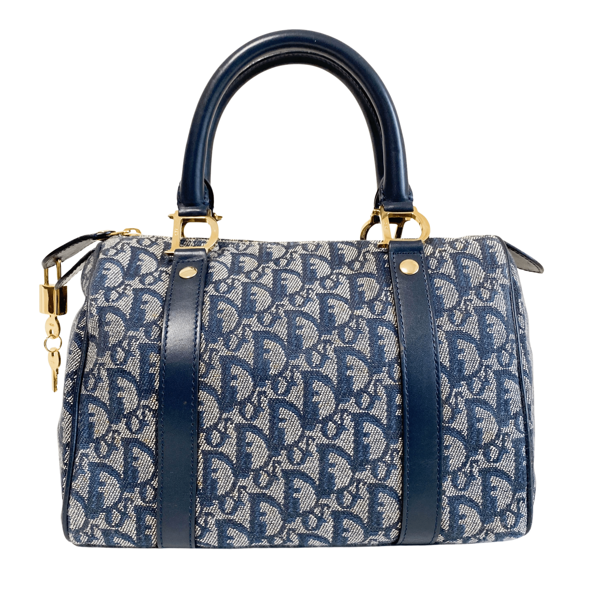 DIOR Trotter Bowling Bag 25 Navy Canvas, in , Sold by HIVE PRELOVED - Handle Bags, ,