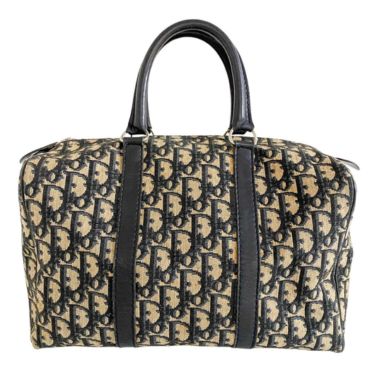 DIOR Trotter Bowling Bag 30, Cotton Canvas in Navy, Sold by HIVE PRELOVED - Handle Bags, ,