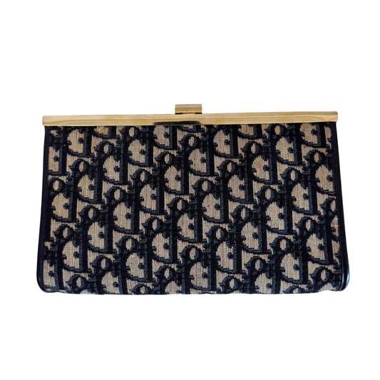 DIOR Trotter Canvas Navy Clutch, in , Sold by HIVE PRELOVED - Clutch bags, ,
