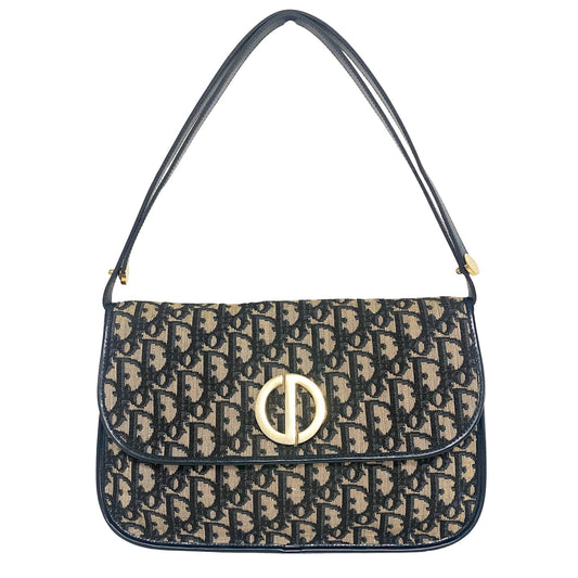 DIOR Trotter Vintage 30 Montaigne Navy Canvas, Cotton Canvas in Navy, Sold by HIVE PRELOVED - Shoulder Bags, ,