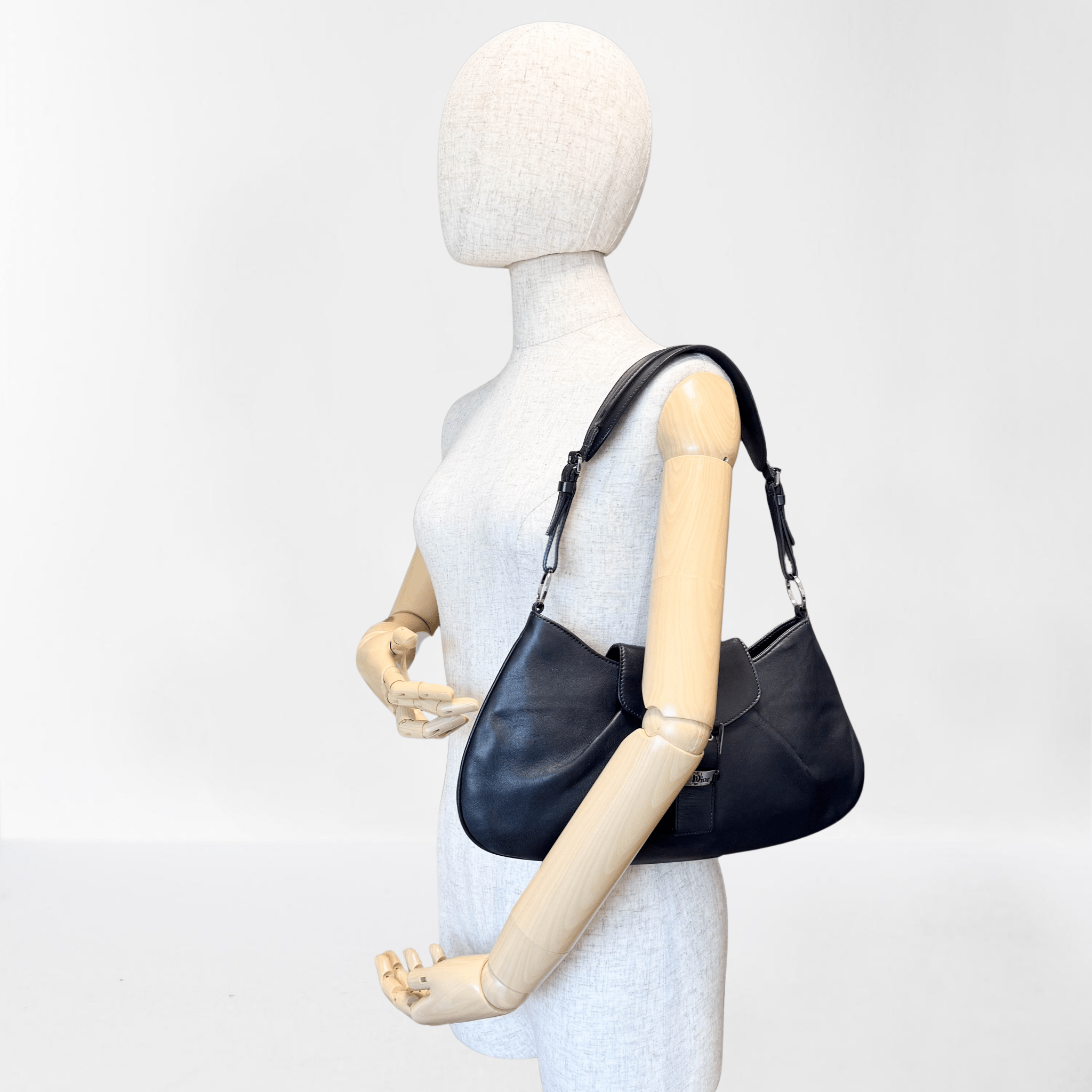 DIOR Vintage Black Logo Buckle Shoulder Bag, in , Sold by HIVE PRELOVED - Shoulder Bags, ,