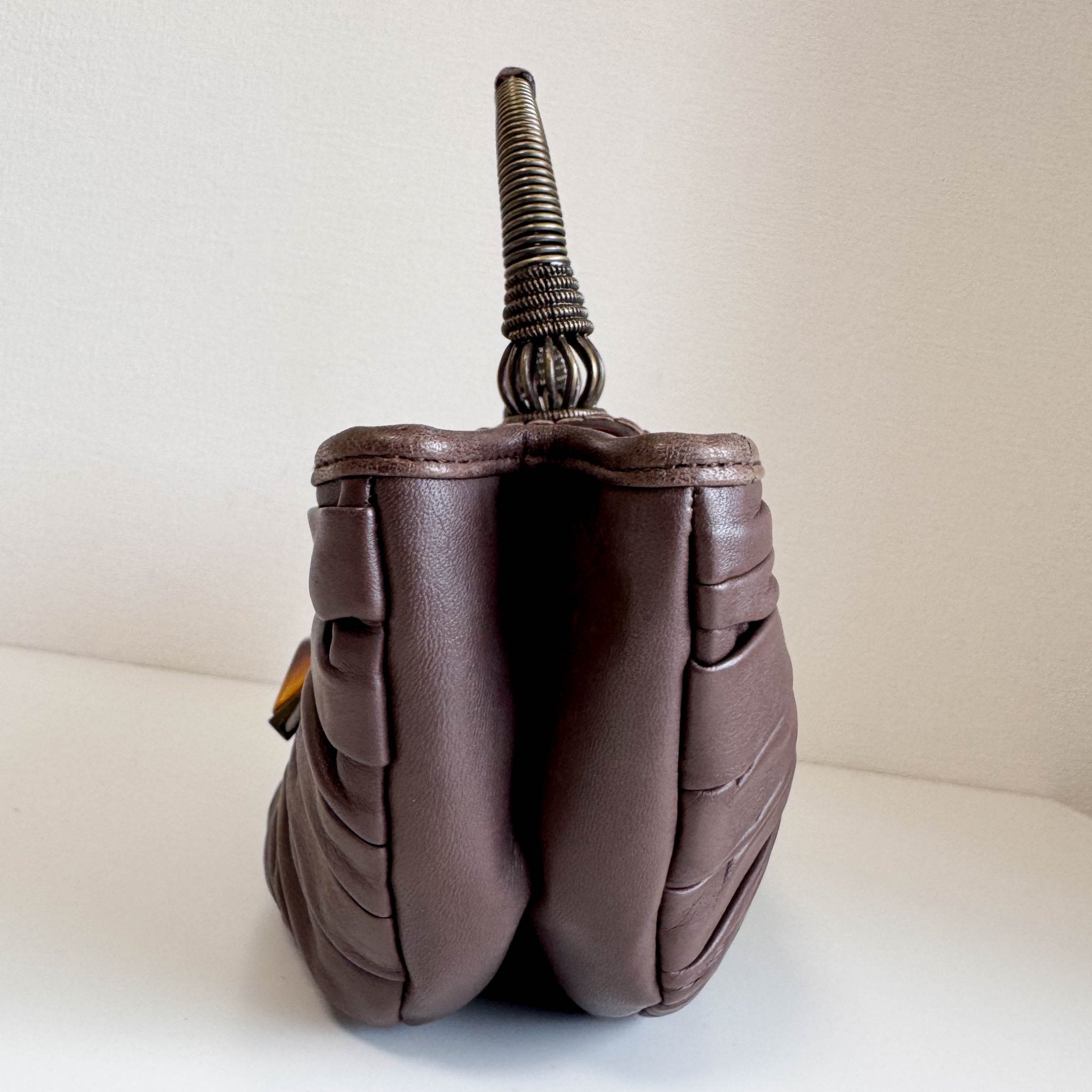 DIOR Vintage Dior Brown Leather Top Handle Bag, in , Sold by HIVE PRELOVED - Handle Bags, ,