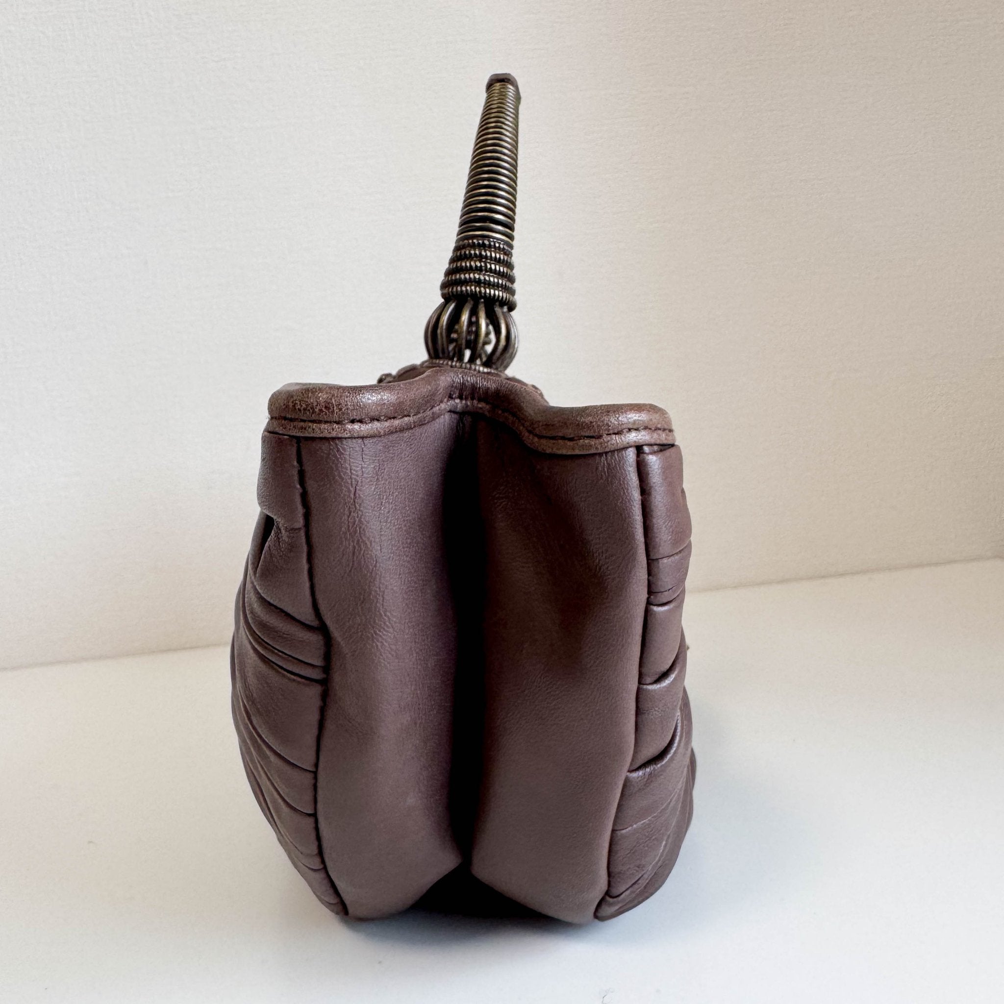 DIOR Vintage Dior Brown Leather Top Handle Bag, in , Sold by HIVE PRELOVED - Handle Bags, ,