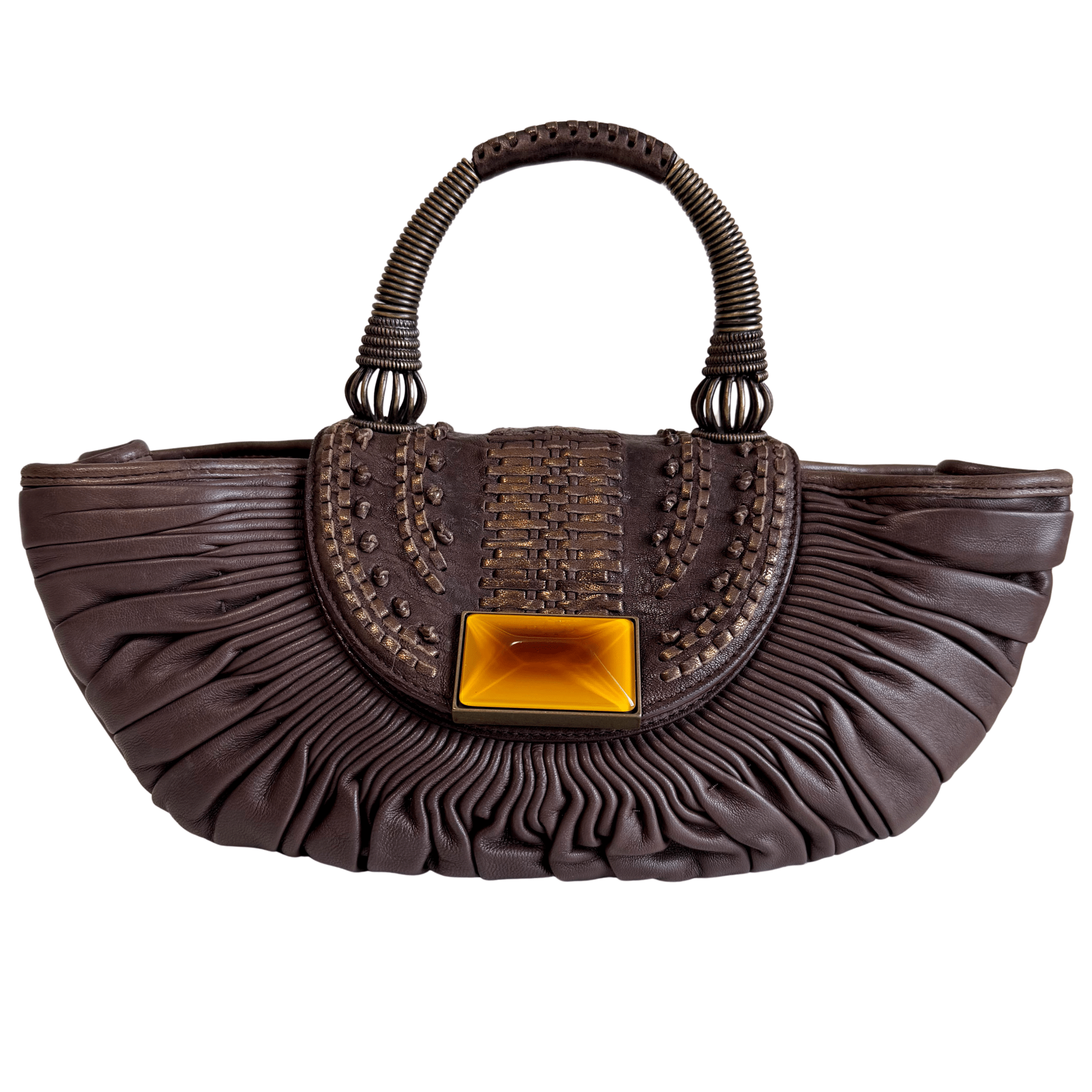 DIOR Vintage Dior Brown Leather Top Handle Bag, in , Sold by HIVE PRELOVED - Handle Bags, ,