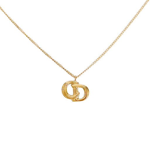 DIOR Vintage Dior Logo Plate 44cm Gold Necklace, in , Sold by HIVE PRELOVED - Necklaces, ,