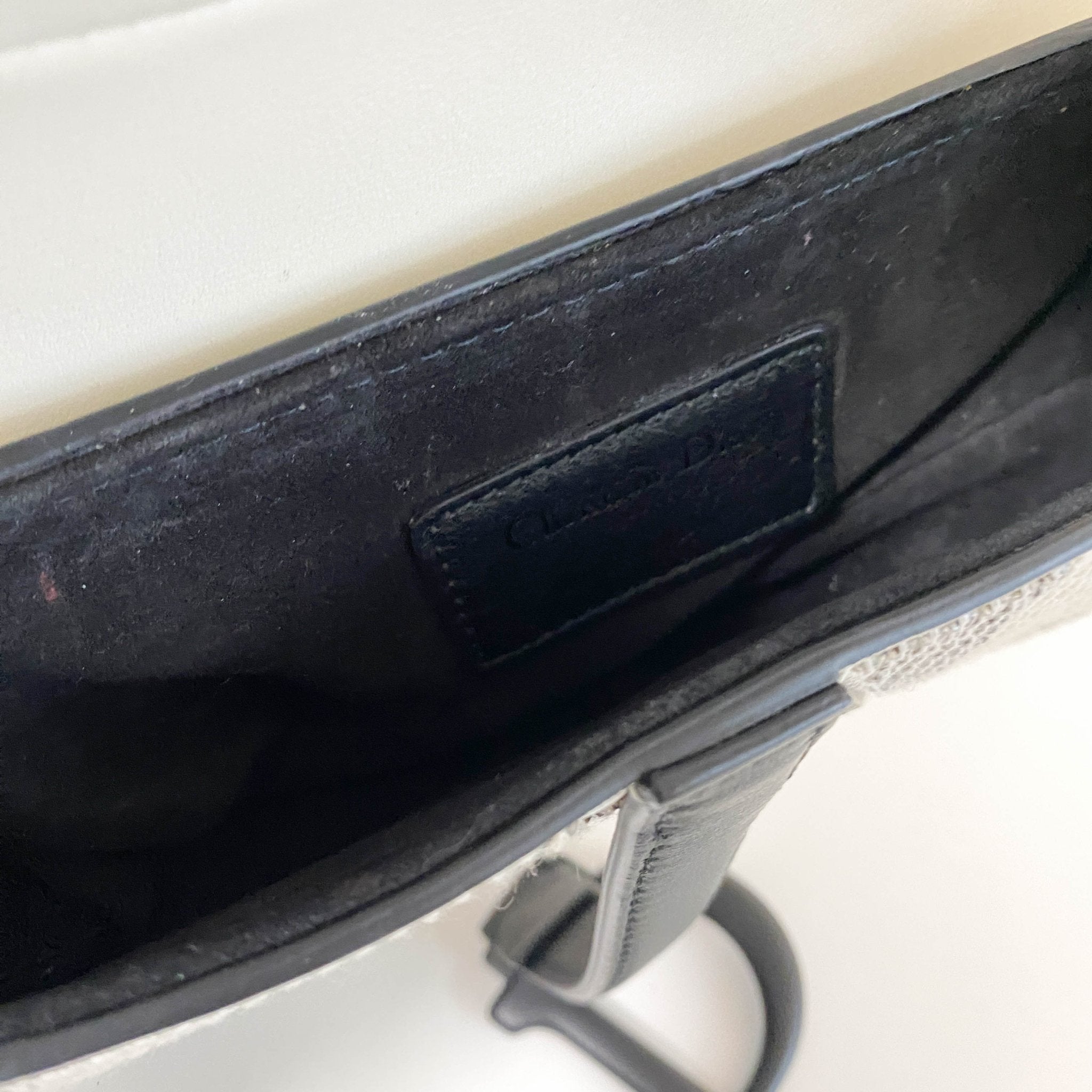 DIOR White and Black 2019 Sequin Embroidered Check Mini Saddle bag, in , Sold by HIVE PRELOVED - Shoulder Bags, ,