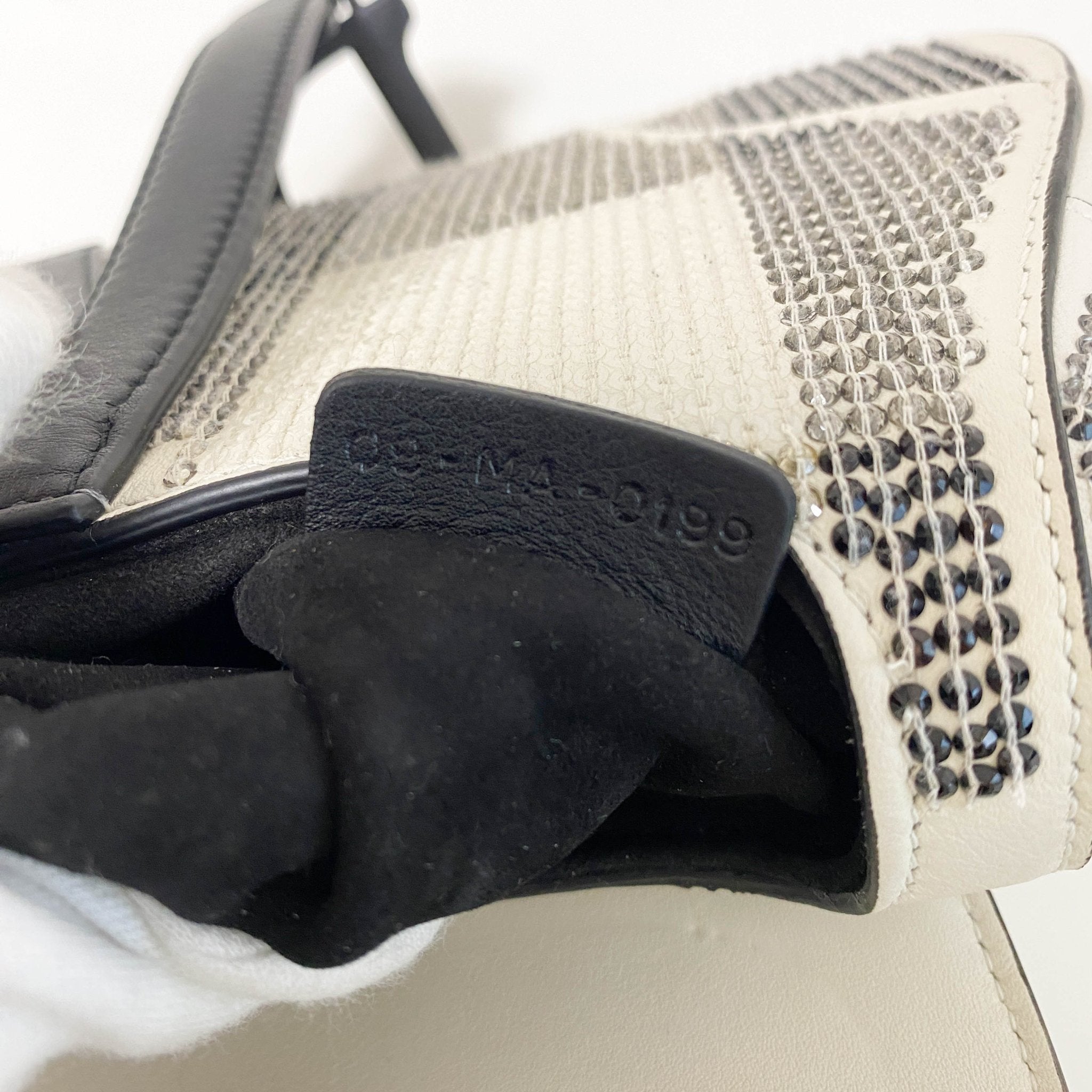 DIOR White and Black 2019 Sequin Embroidered Check Mini Saddle bag, in , Sold by HIVE PRELOVED - Shoulder Bags, ,