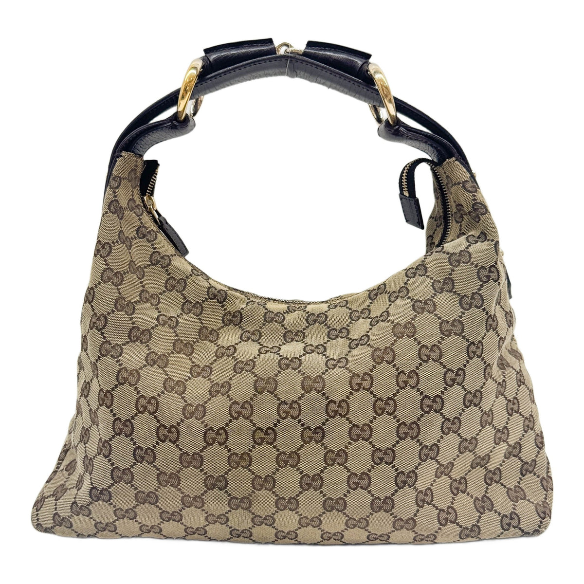 Horsebit Brown GG Canvas Shoulder Bag