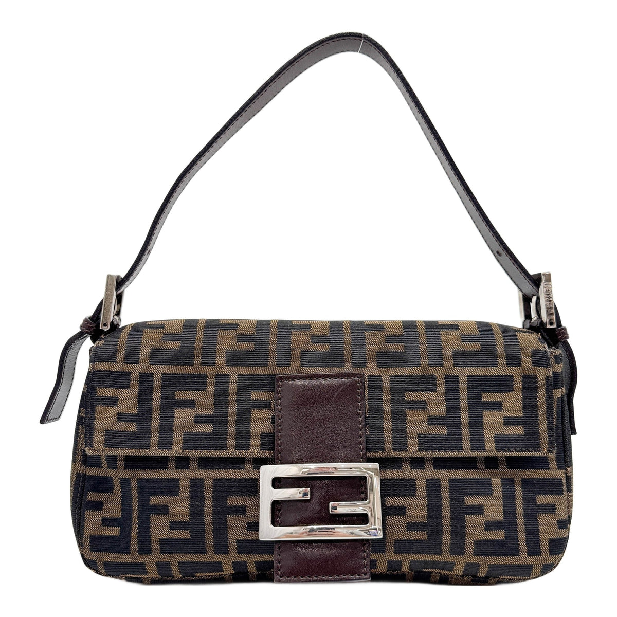 Baguette Brown Zucca Canvas Shoulder Bag