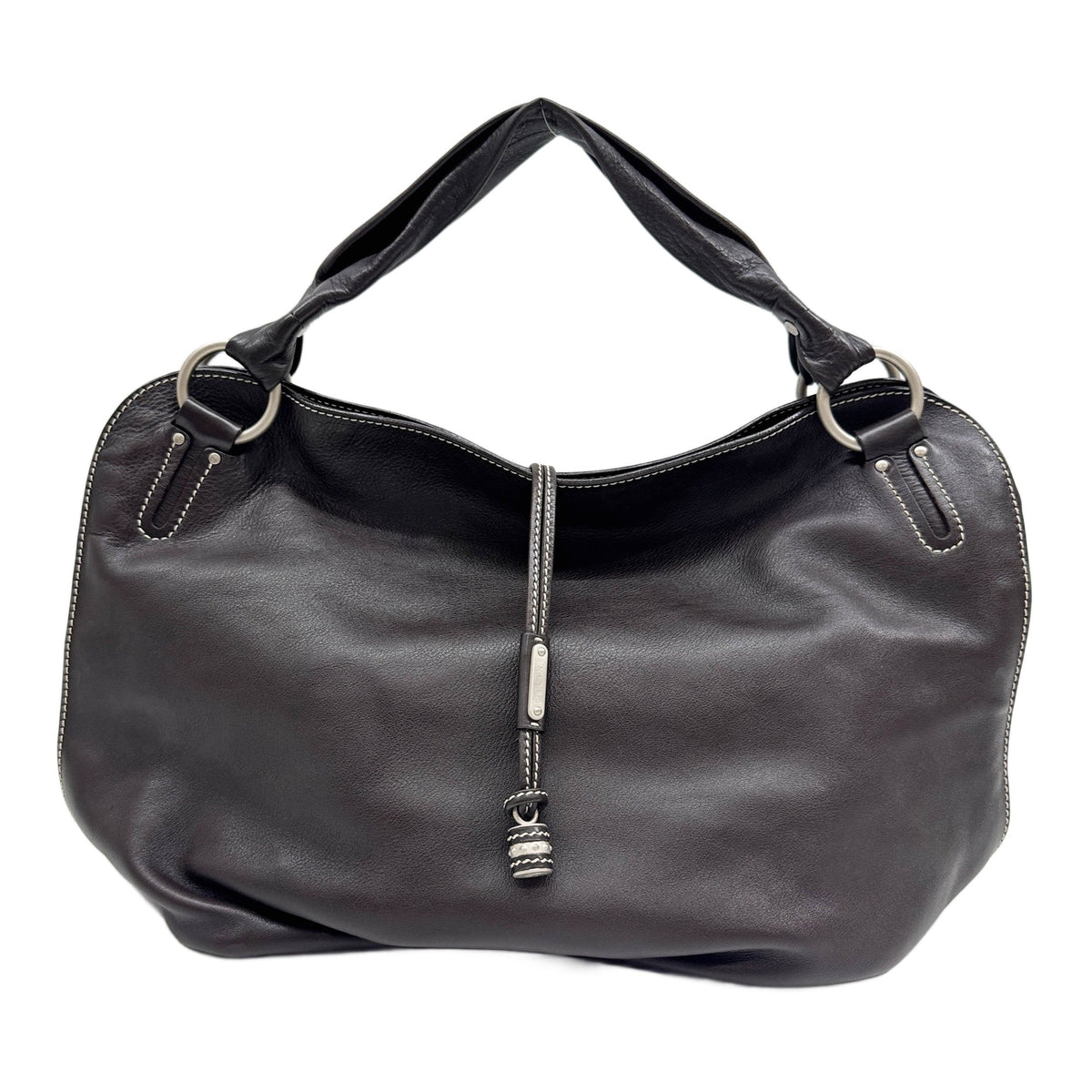 Large Bittersweet Brown Leather Shoulder Bag