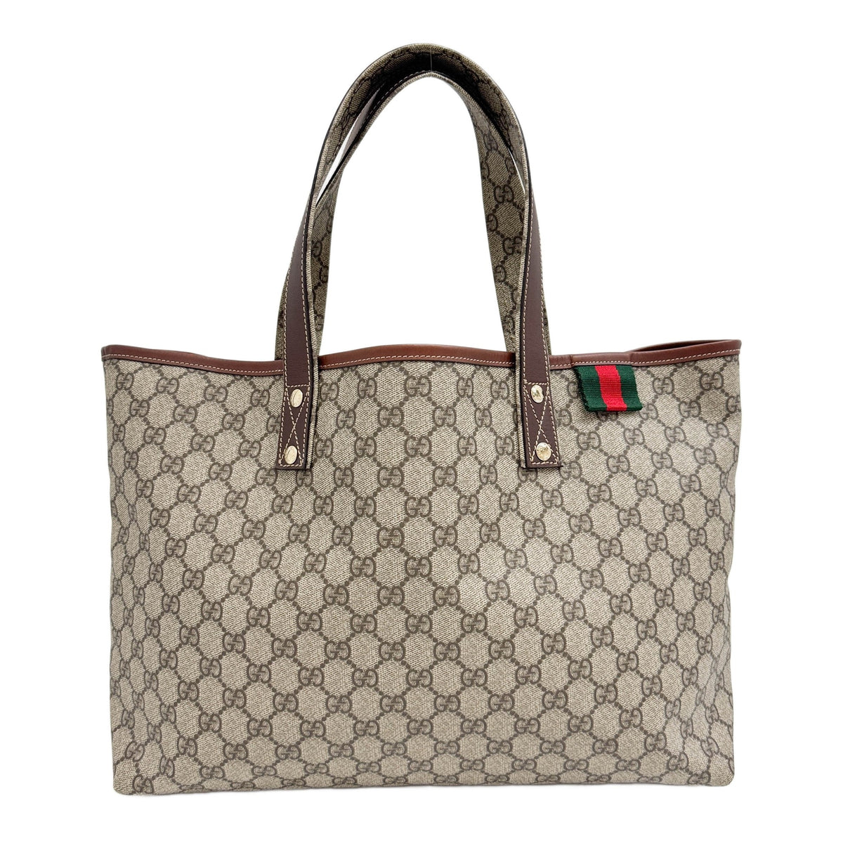 GG Supreme Brown Canvas Tote Bag